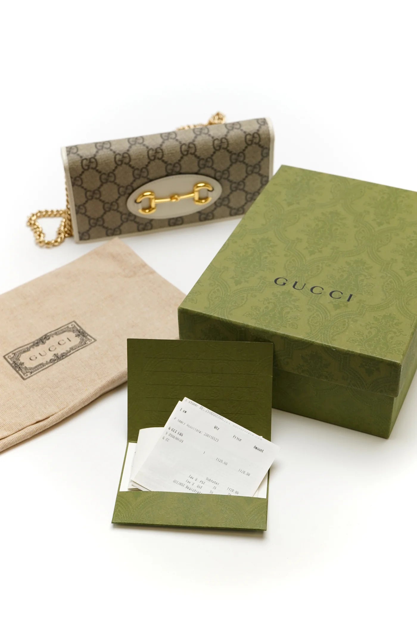 Gucci GG Supreme Horsebit 1955 Wallet on Chain
