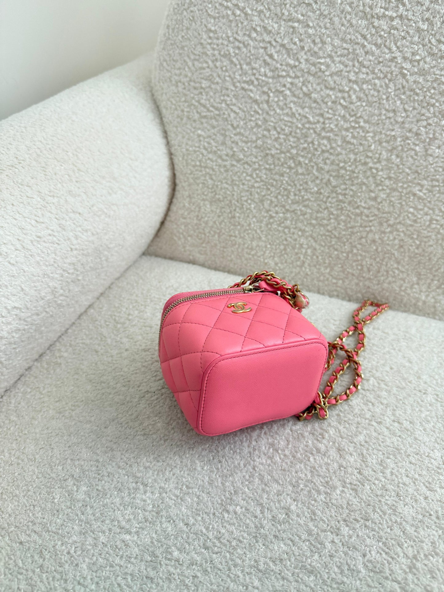 Chanel Mini Pearl Crush Vanity Bag, Pink