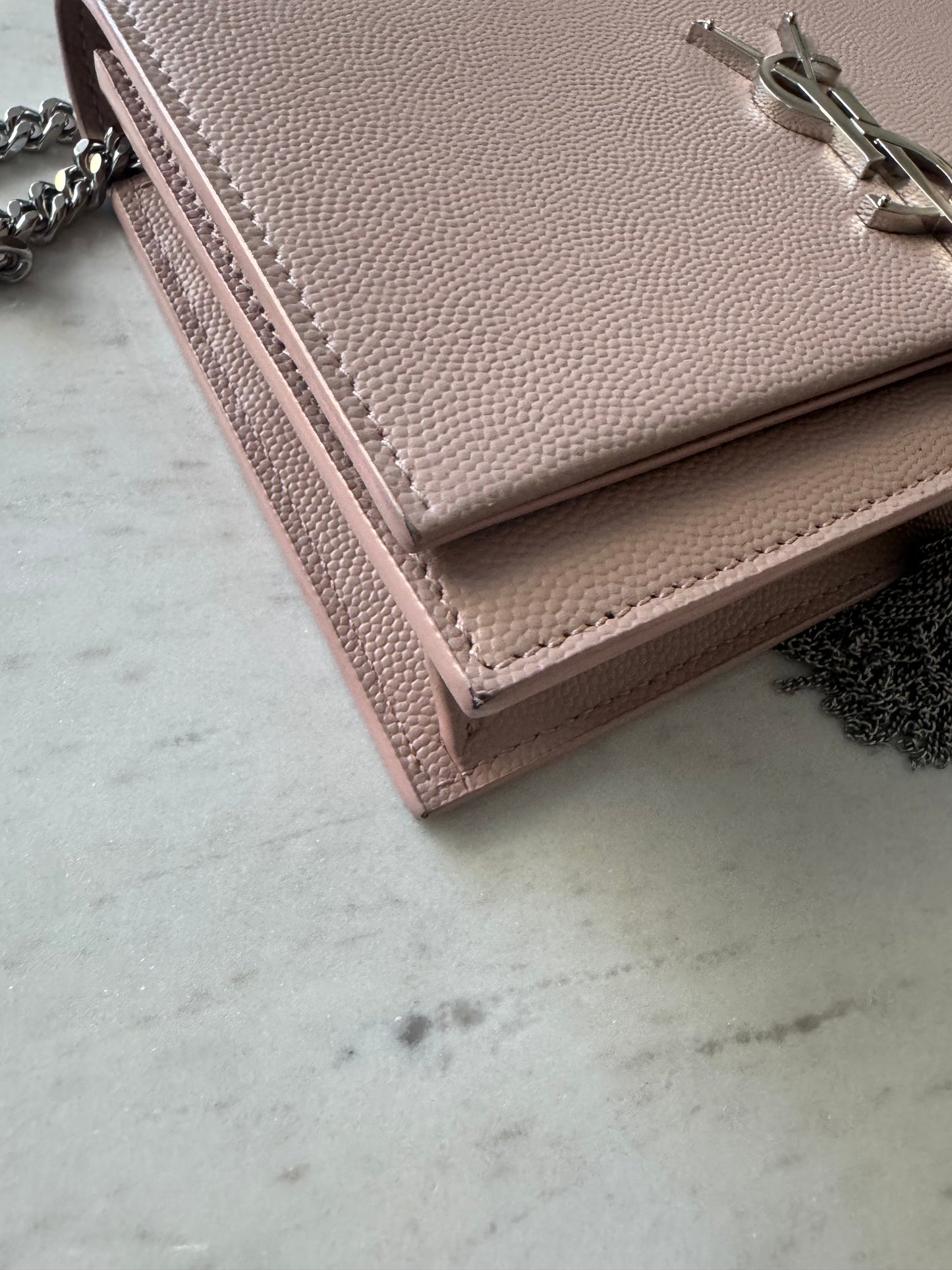 Saint Laurent Kate chain wallet , Pink