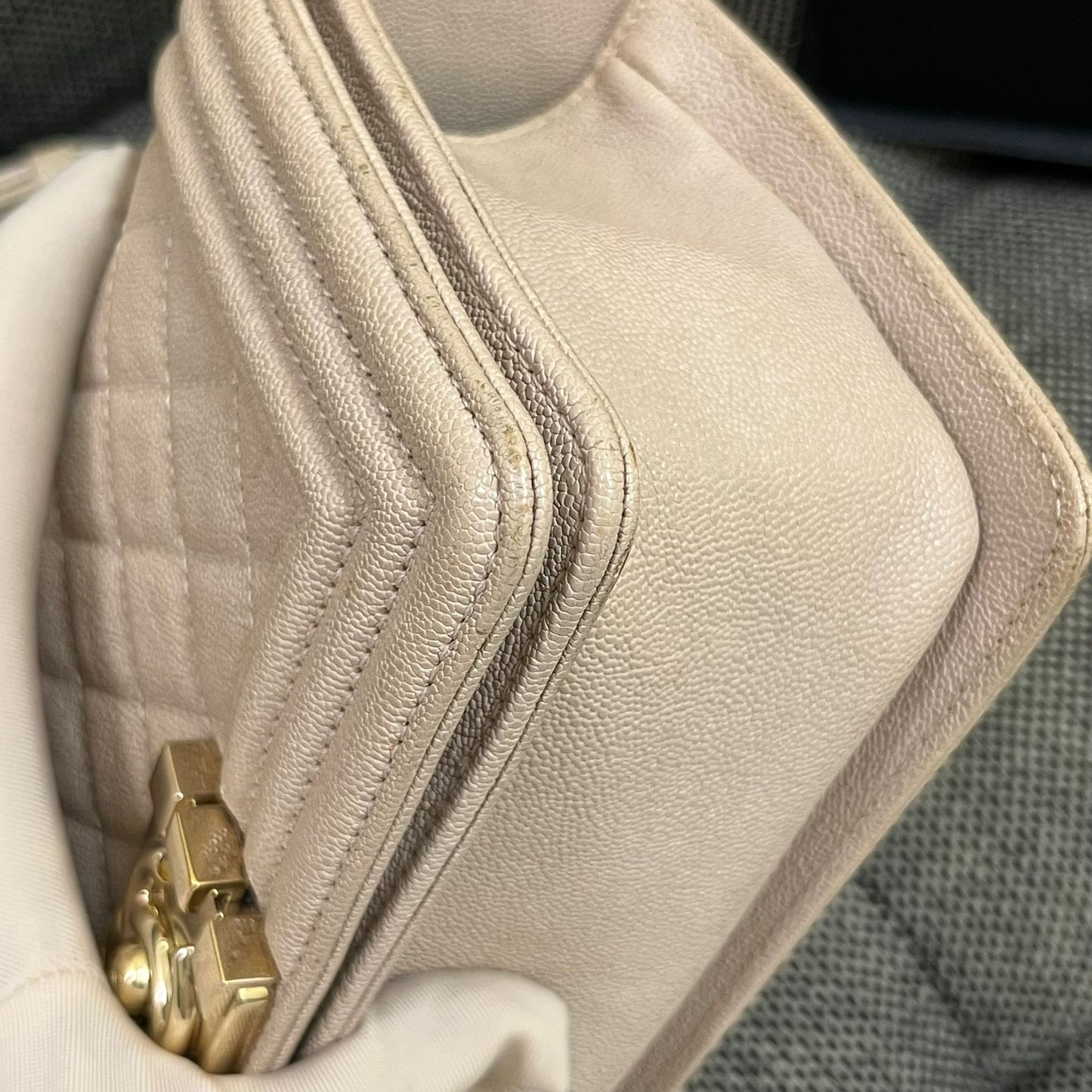 Chanel small caviar boy bag