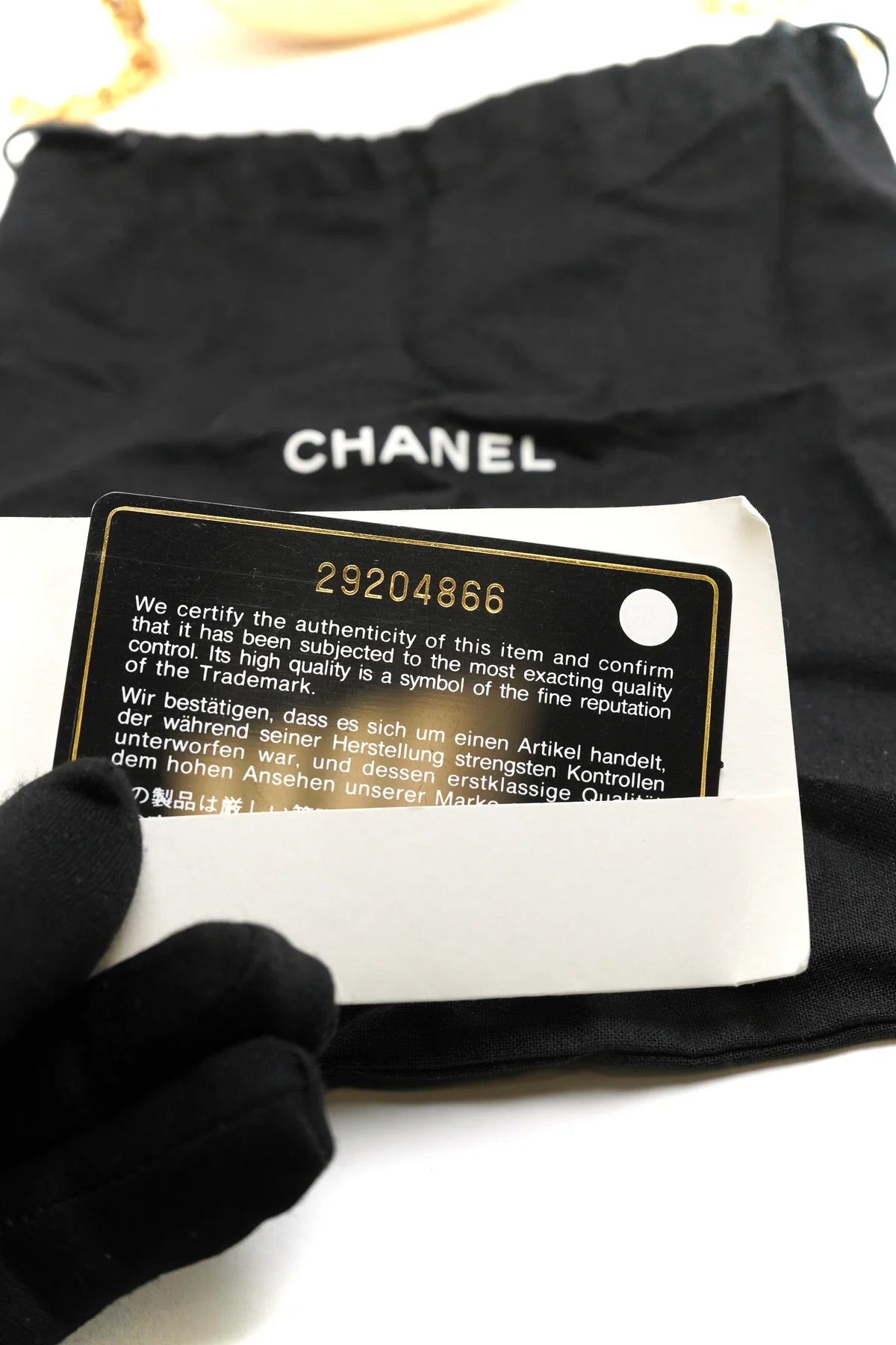 Chanel Caviar Quilted Round Clutch With Chain White