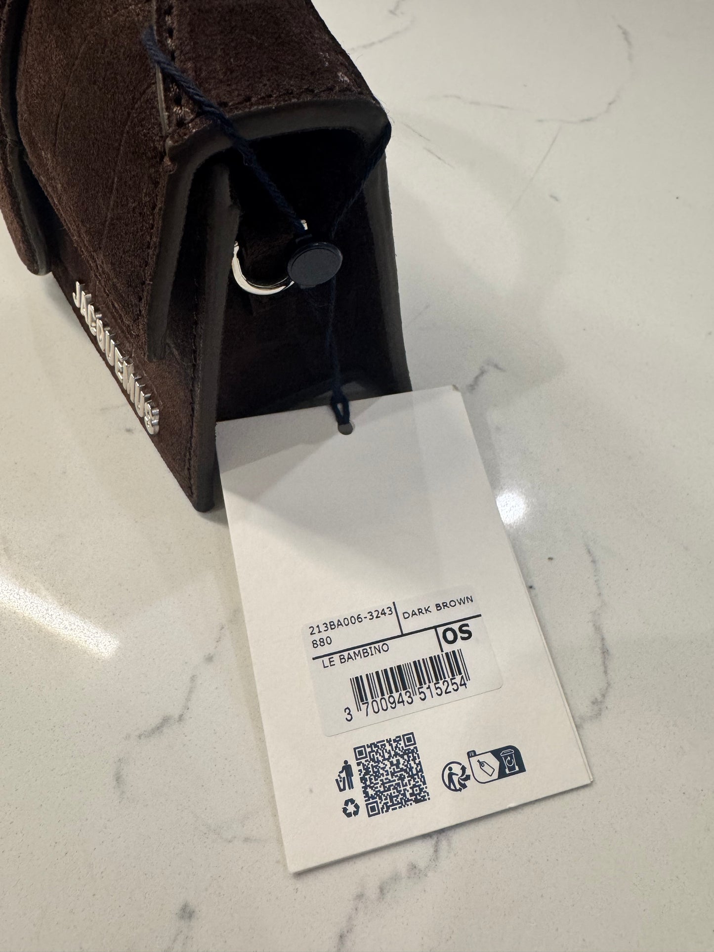 Jacquemus Le Bambino mini bag in crocodile/ suede