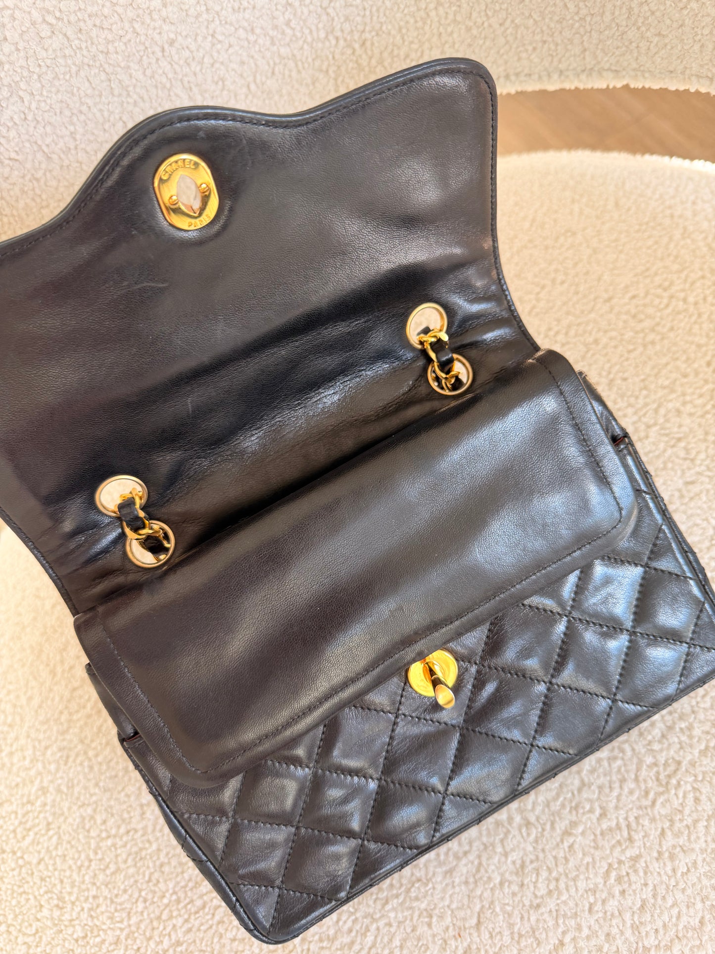 Chanel Black Quilted Lambskin Flap Bag GHW