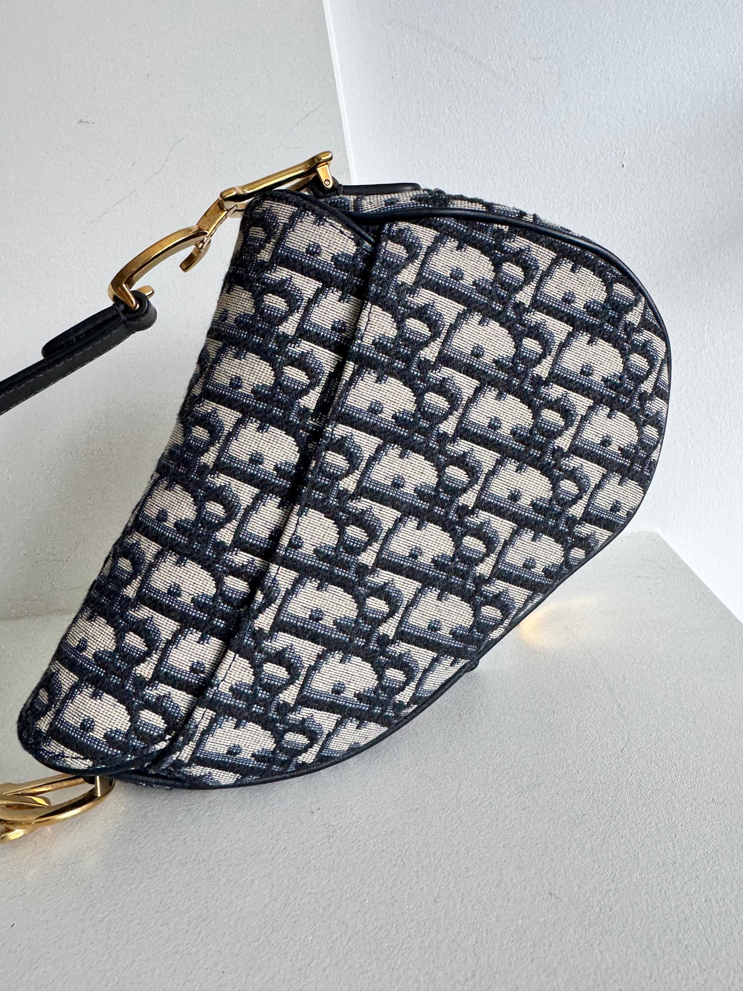 Christian Dior Mini Saddle Oblique Jacquard Bag with strap