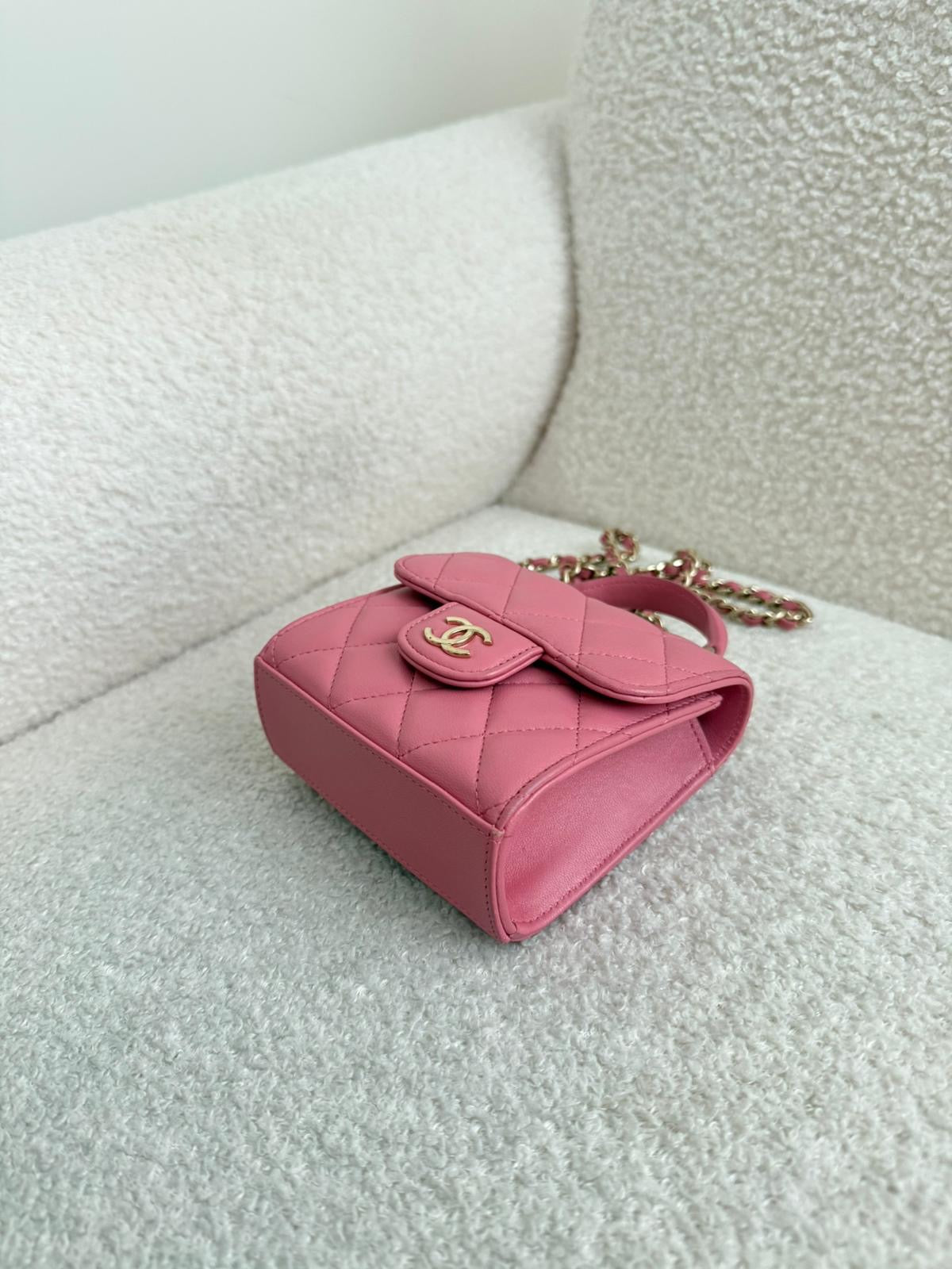 Chanel Mini Top Handle Clutch On Chain