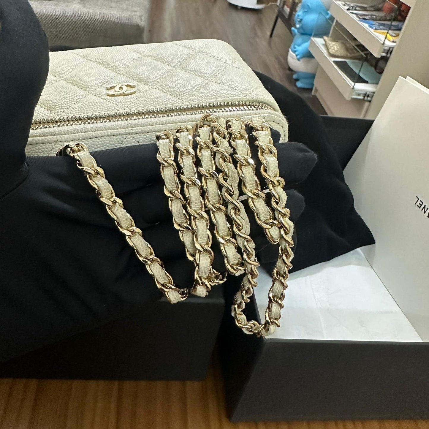 Chanel Long Vanity Bag On Chain