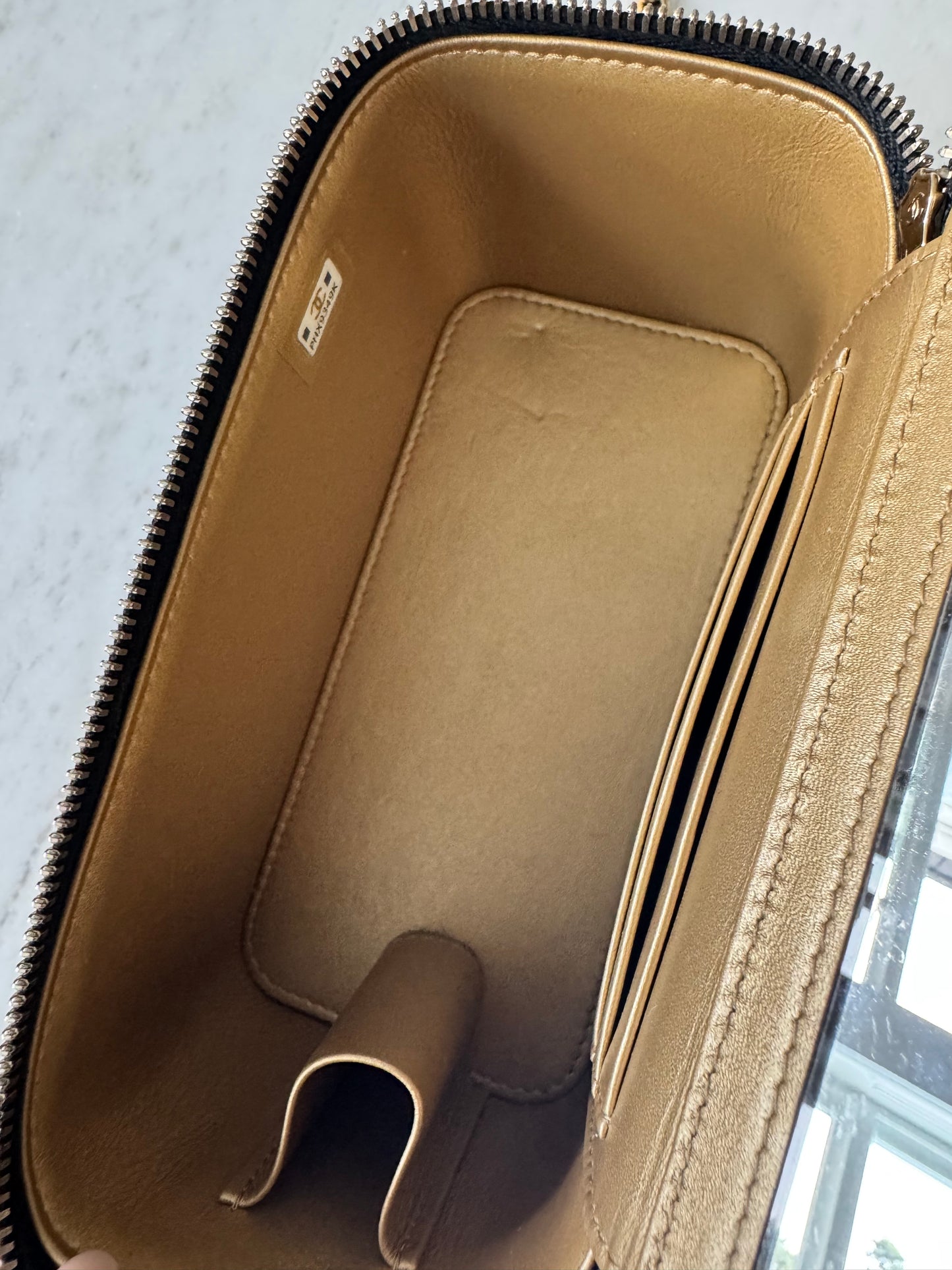 Chanel Pearl Crush Vanity Case, Black lambskin GHW
