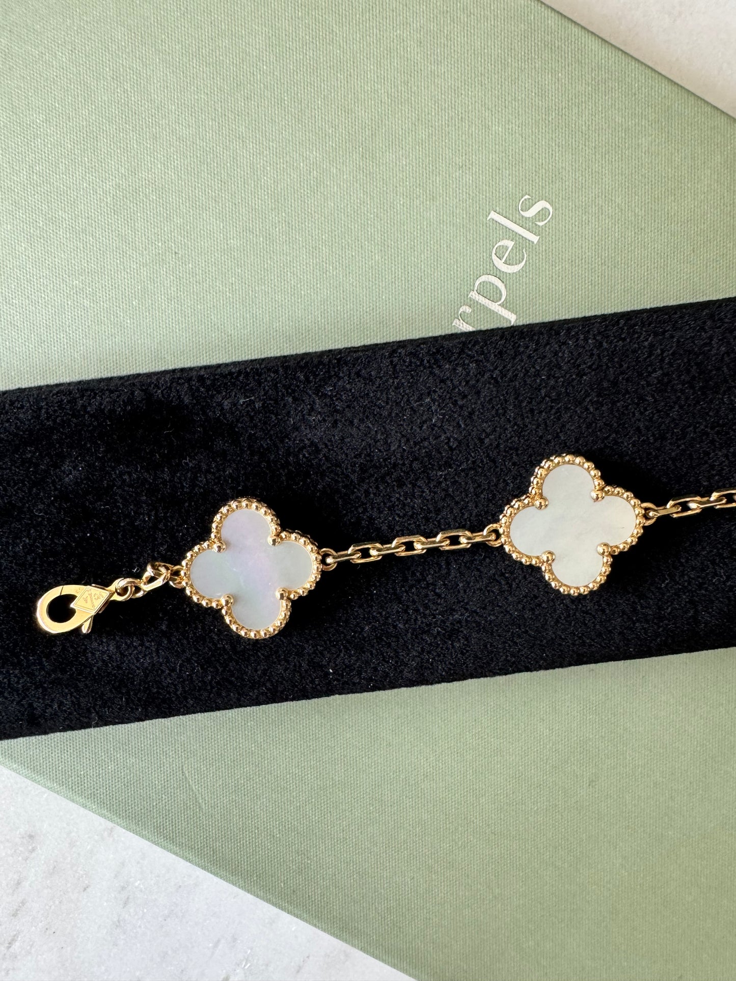 Van Cleef & Arpels 5 Motif Alhambra Mother of Pearl Bracelet