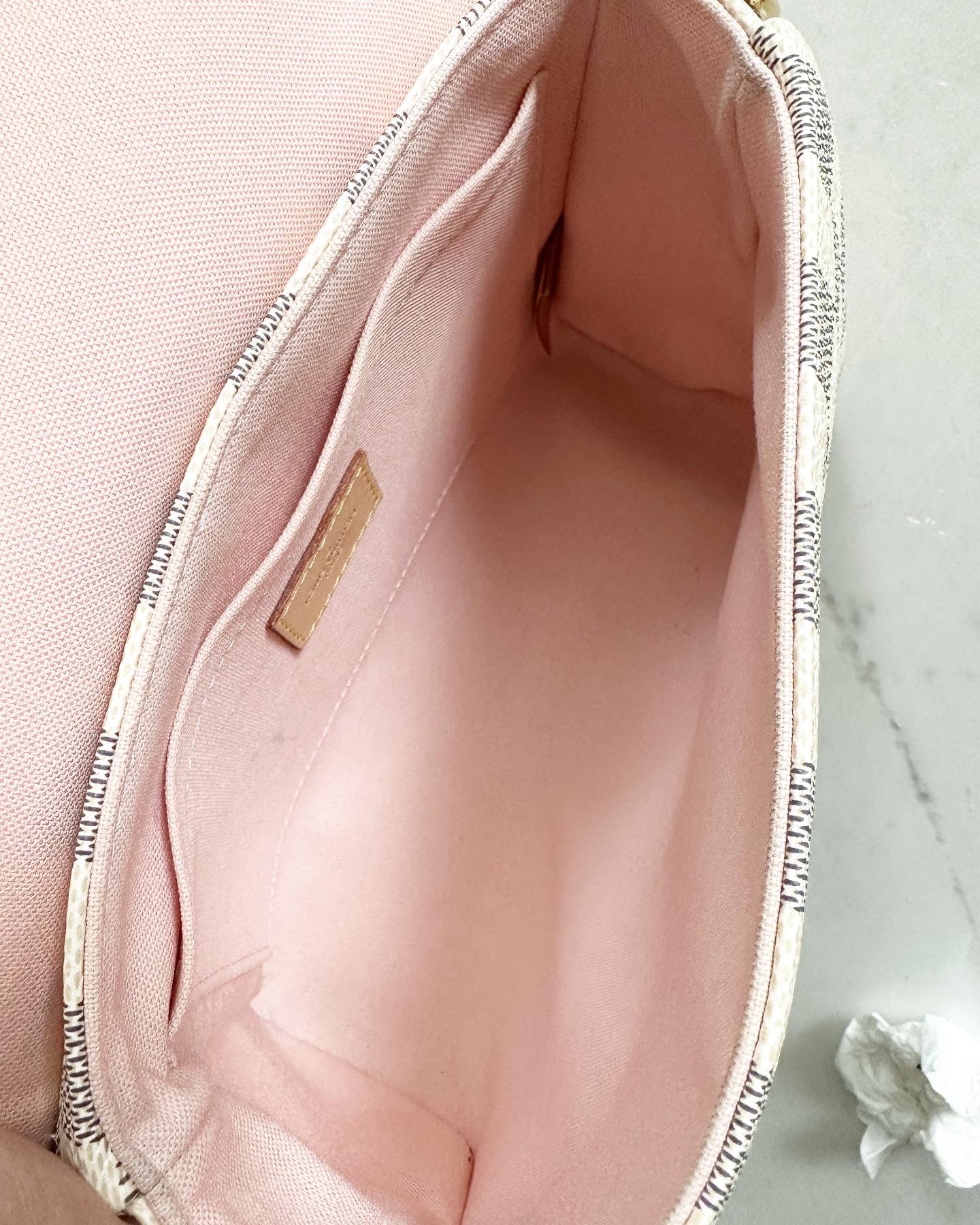 Louis Vuitton croisette damier azur, rose ballerine