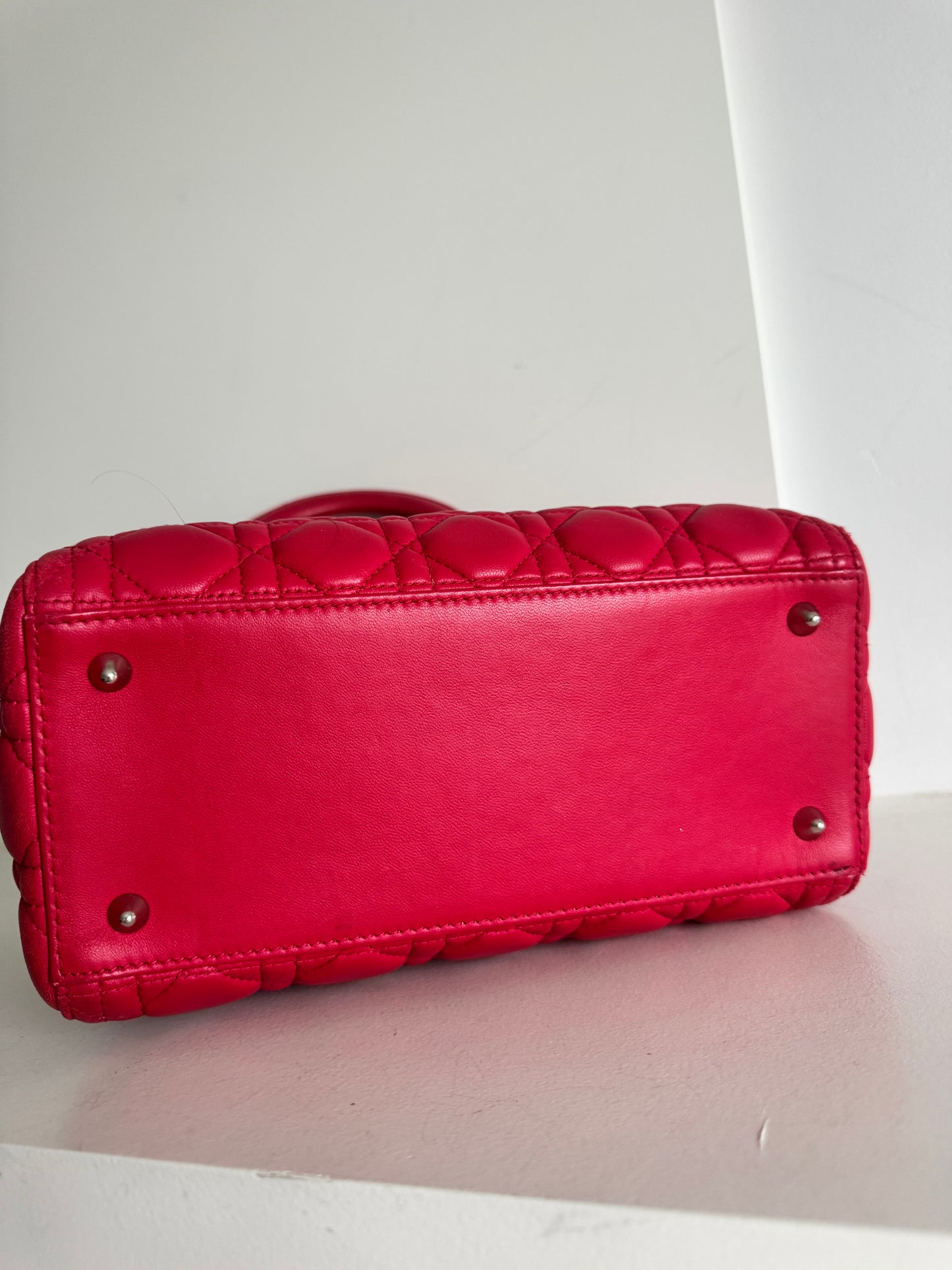 Christian Dior medium Lady, pink with signature Cannage stitching