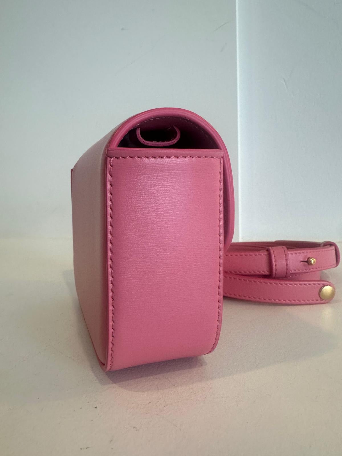 Celine Mini Claude In Shiny Calfskin, pink