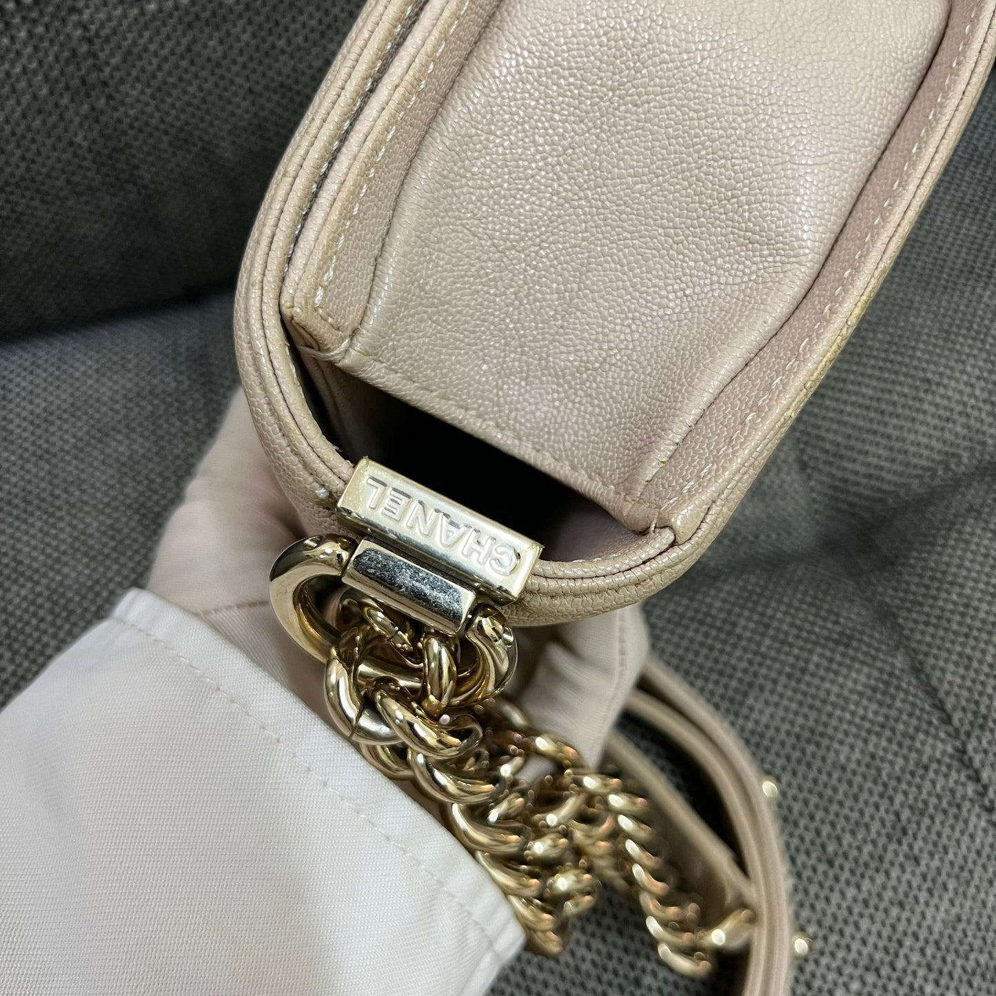 Chanel small caviar boy bag
