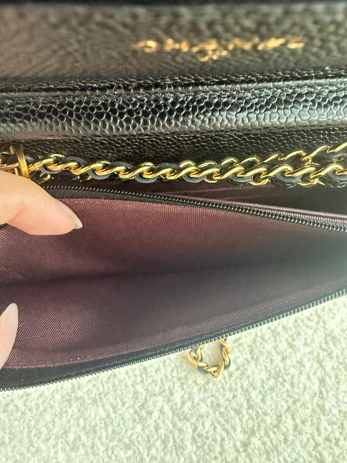 Chanel Classic Caviar Wallet On Chain
