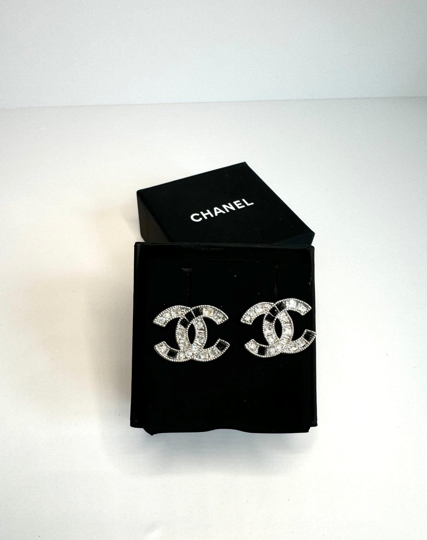 Chanel rhinestone stud earrings