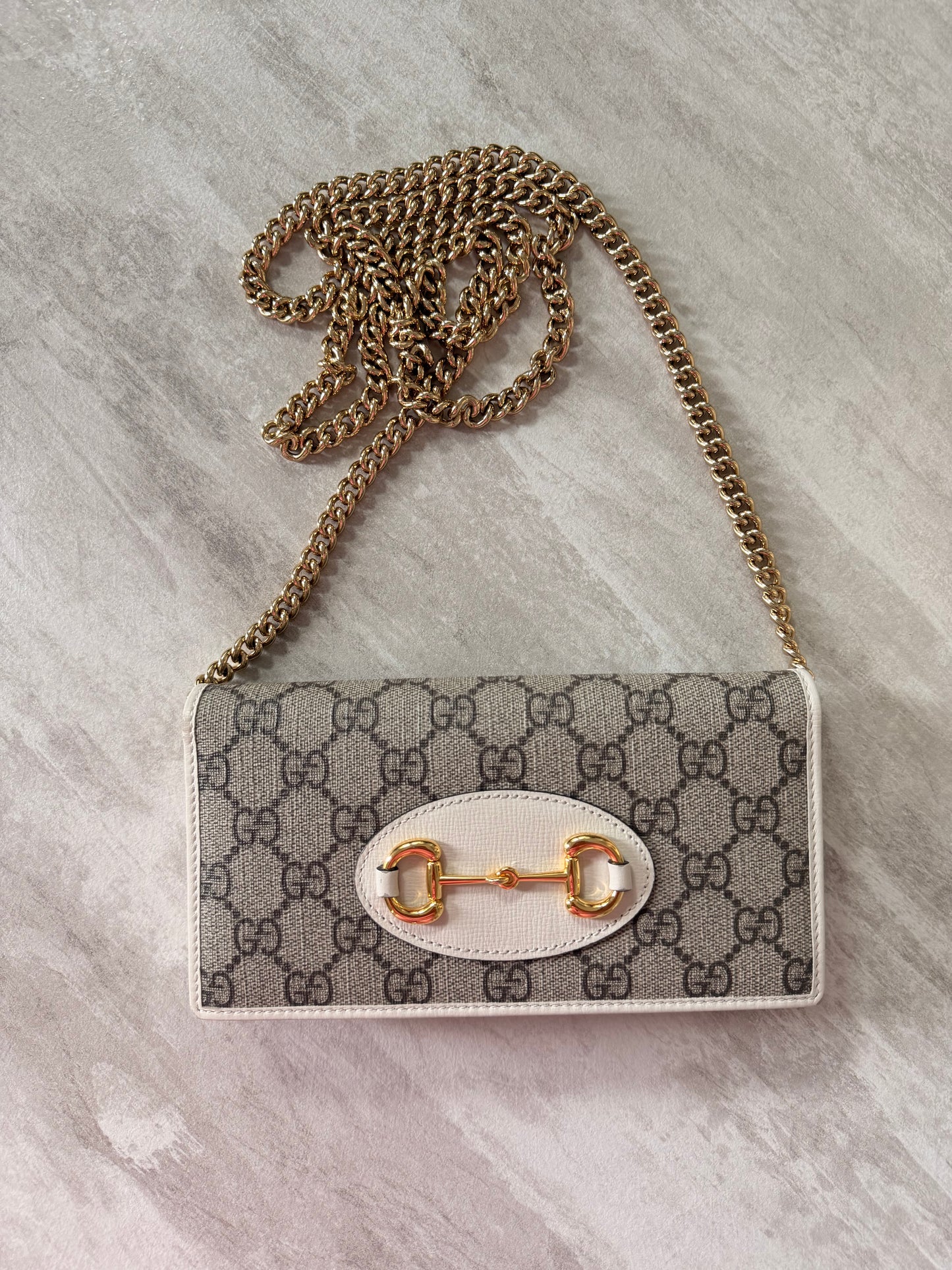 Gucci GG Supreme Horsebit 1955 Wallet on Chain