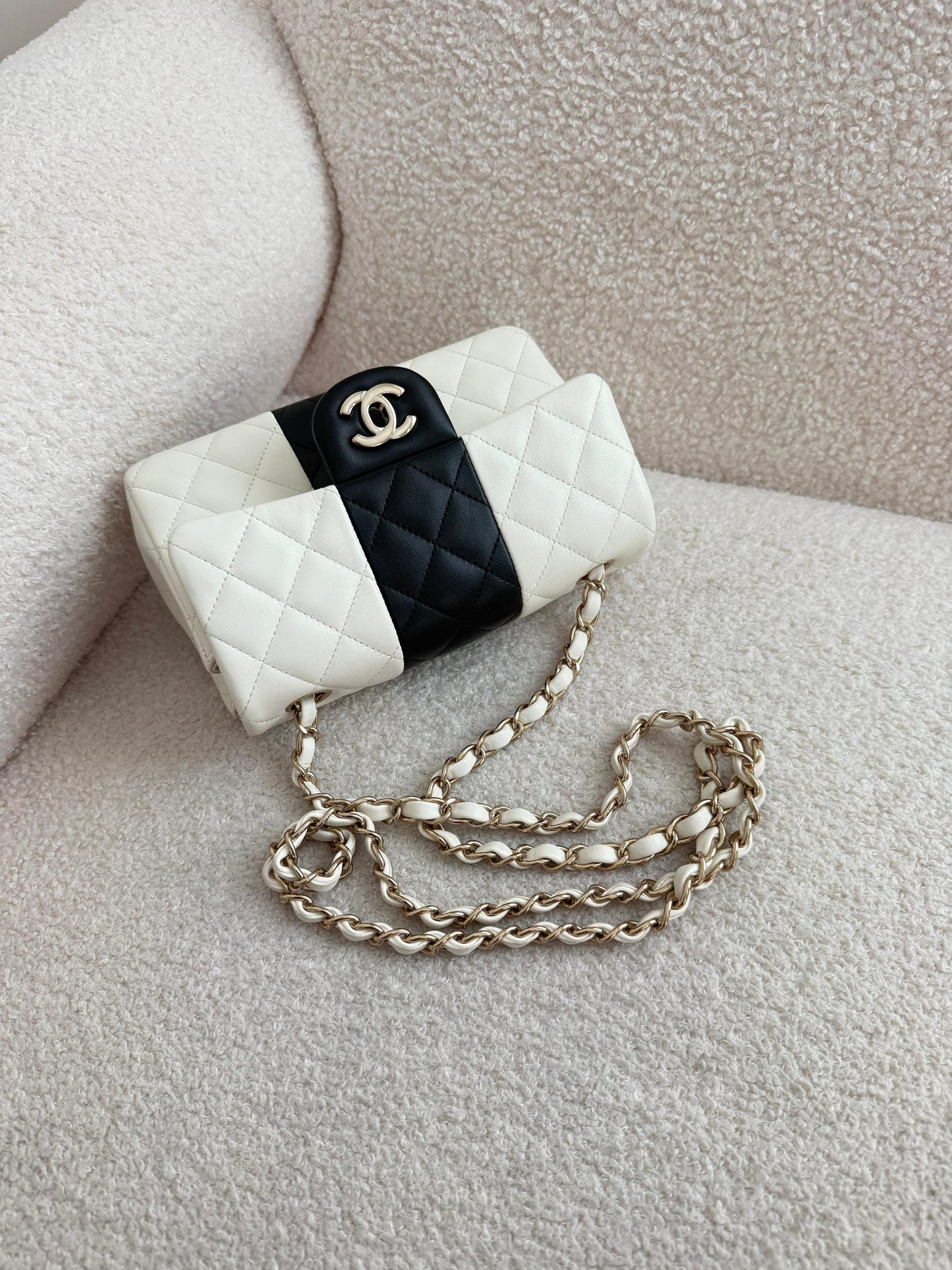 Chanel Mini Rectangular Black & White Bag