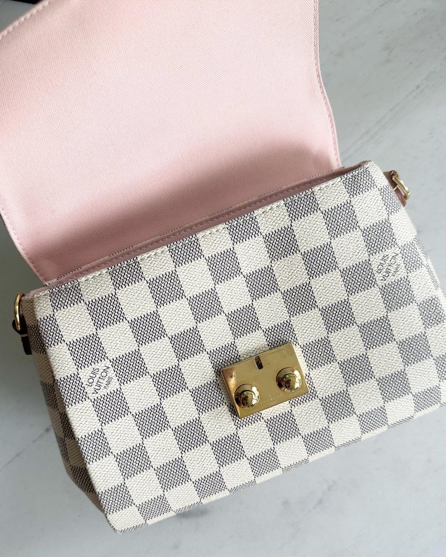 Louis Vuitton croisette damier azur, rose ballerine