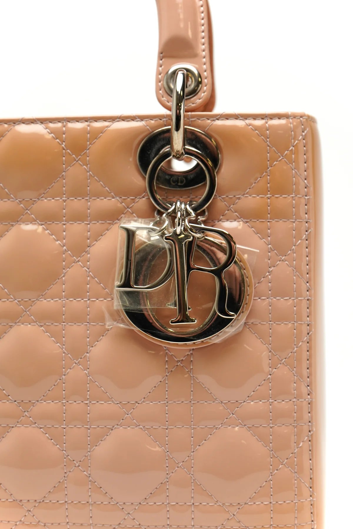 Christian Dior Patent Cannage Medium Lady Dior Rose Clair