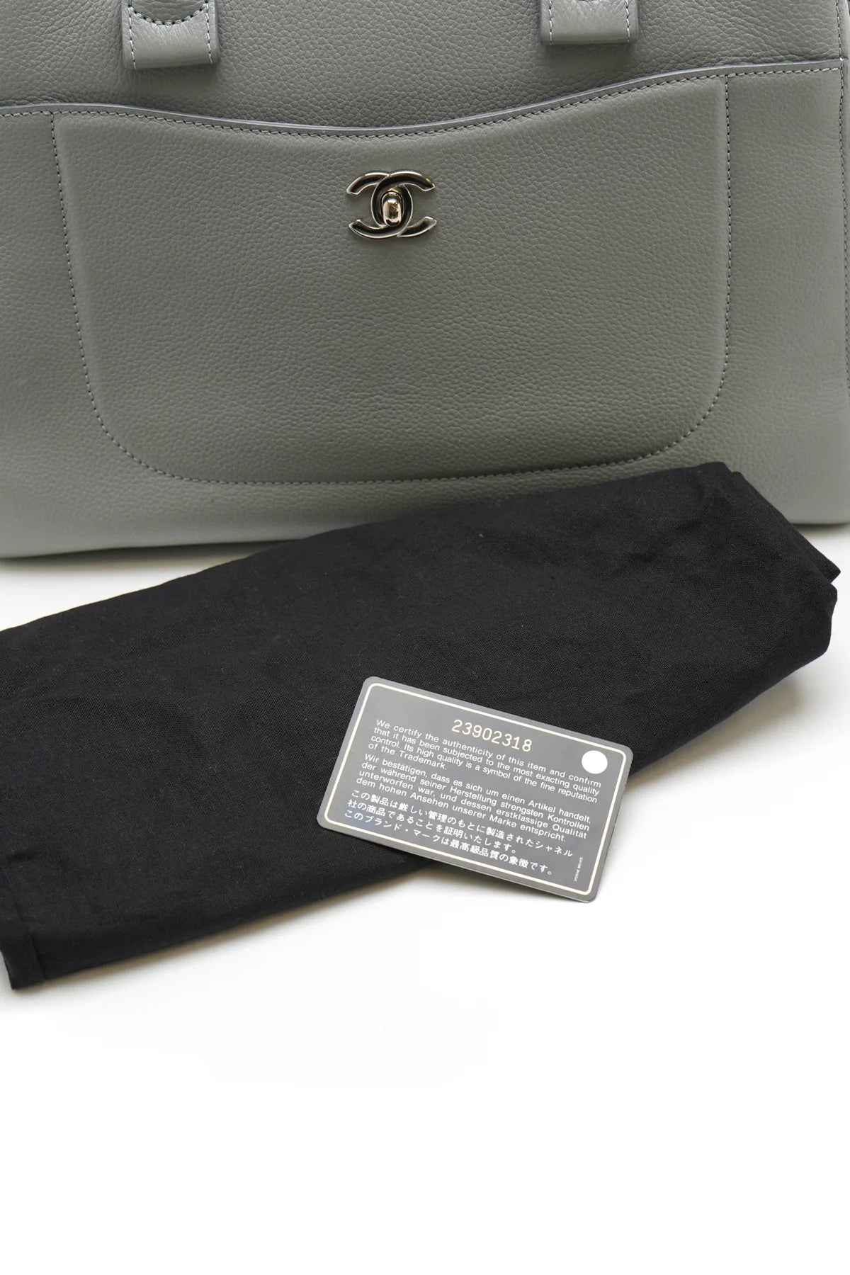 Chanel Grained Calfskin Small Neo Executive Shopper Tote Grey