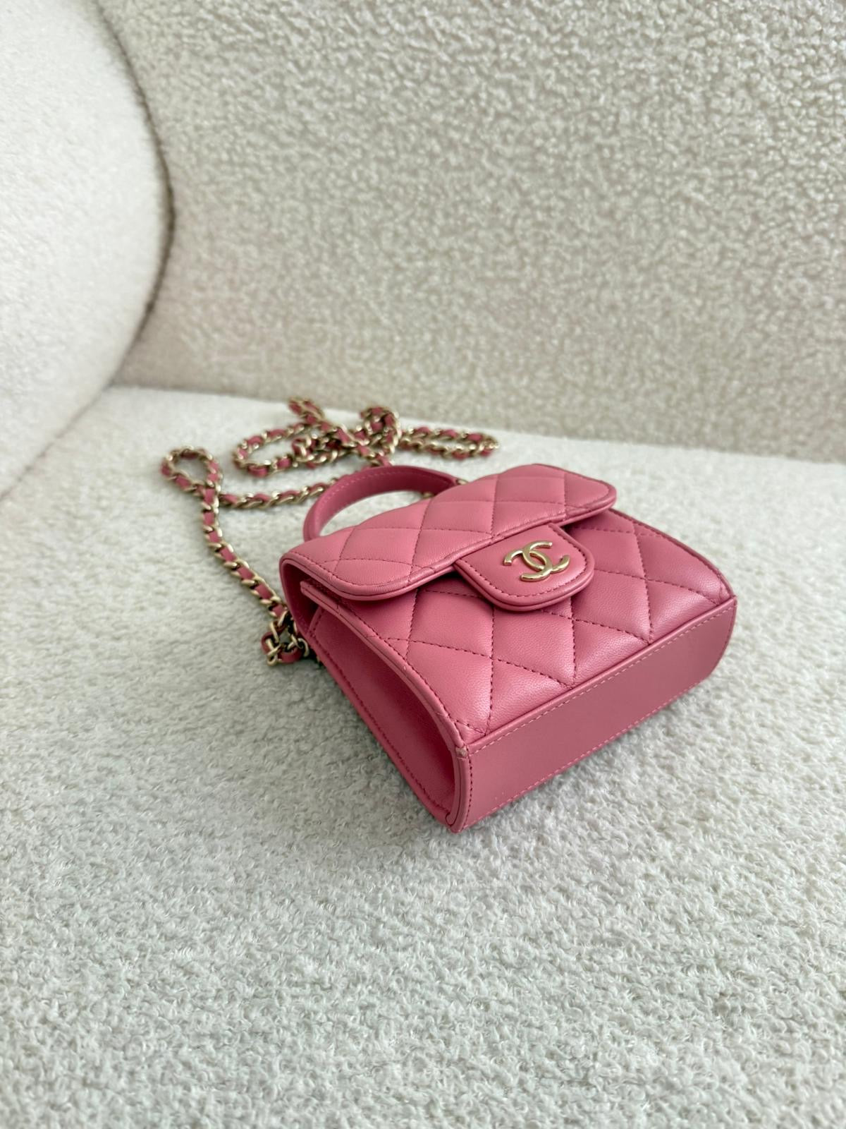 Chanel Mini Top Handle Clutch On Chain