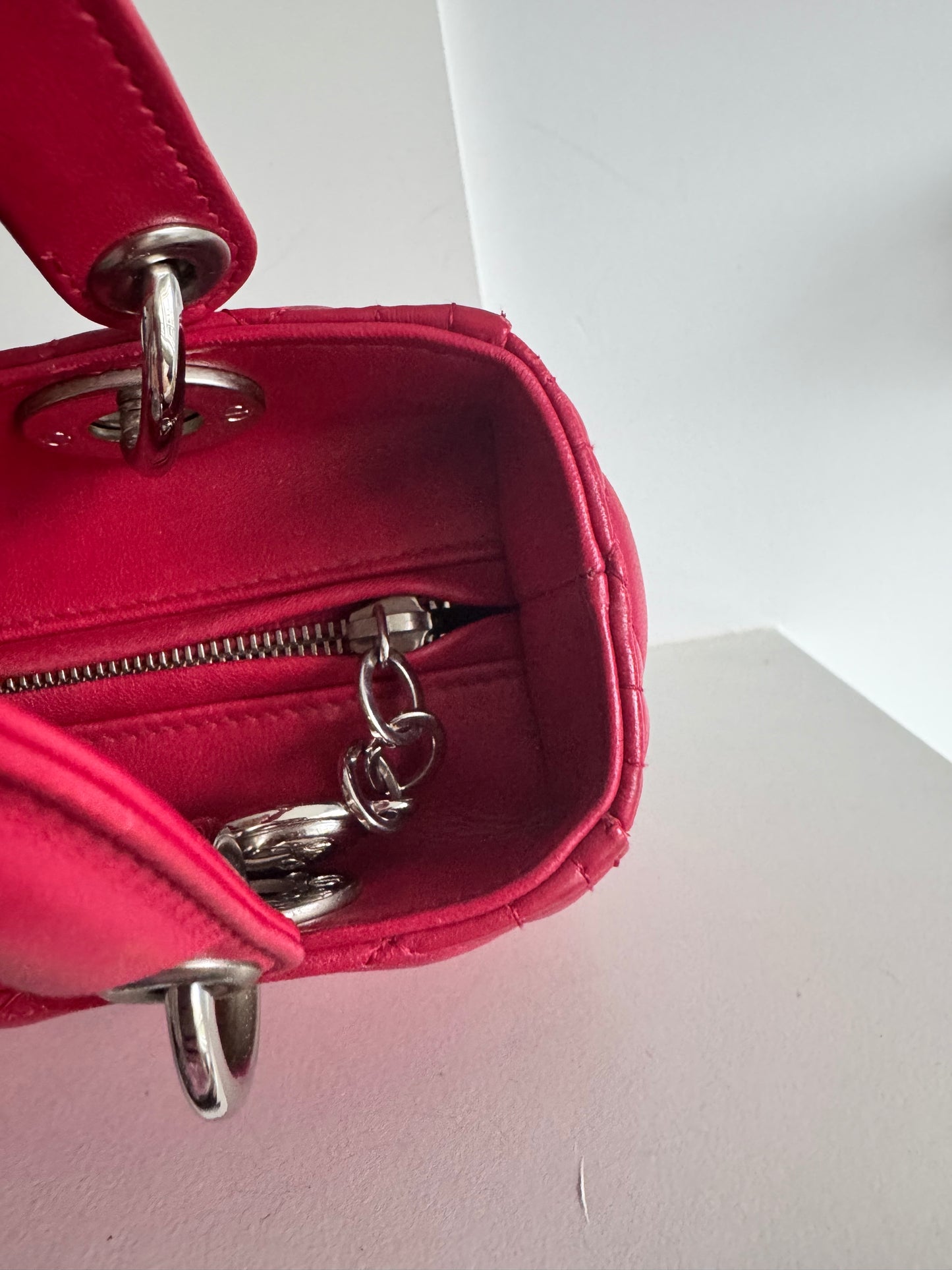 Christian Dior medium Lady, pink with signature Cannage stitching
