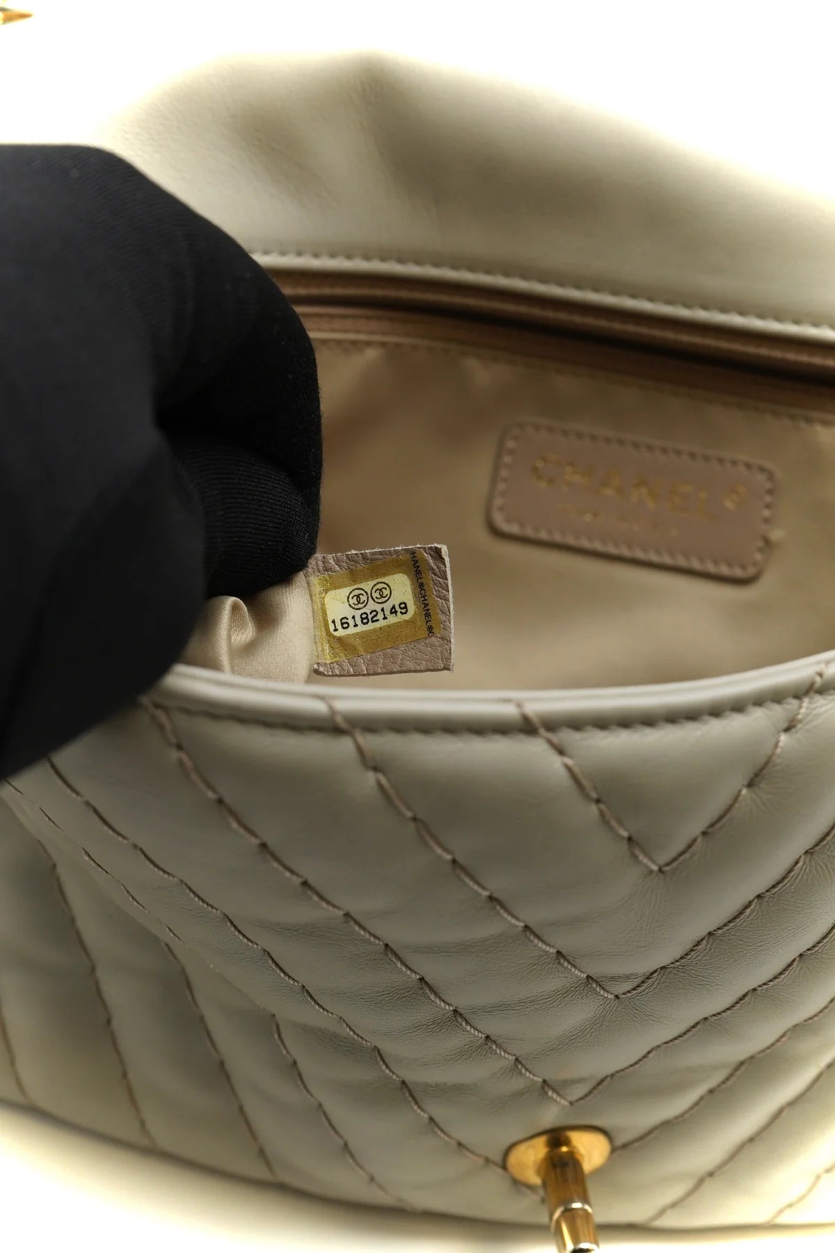 Chanel Calfskin Chevron Quilted Medium Double Flap Grey