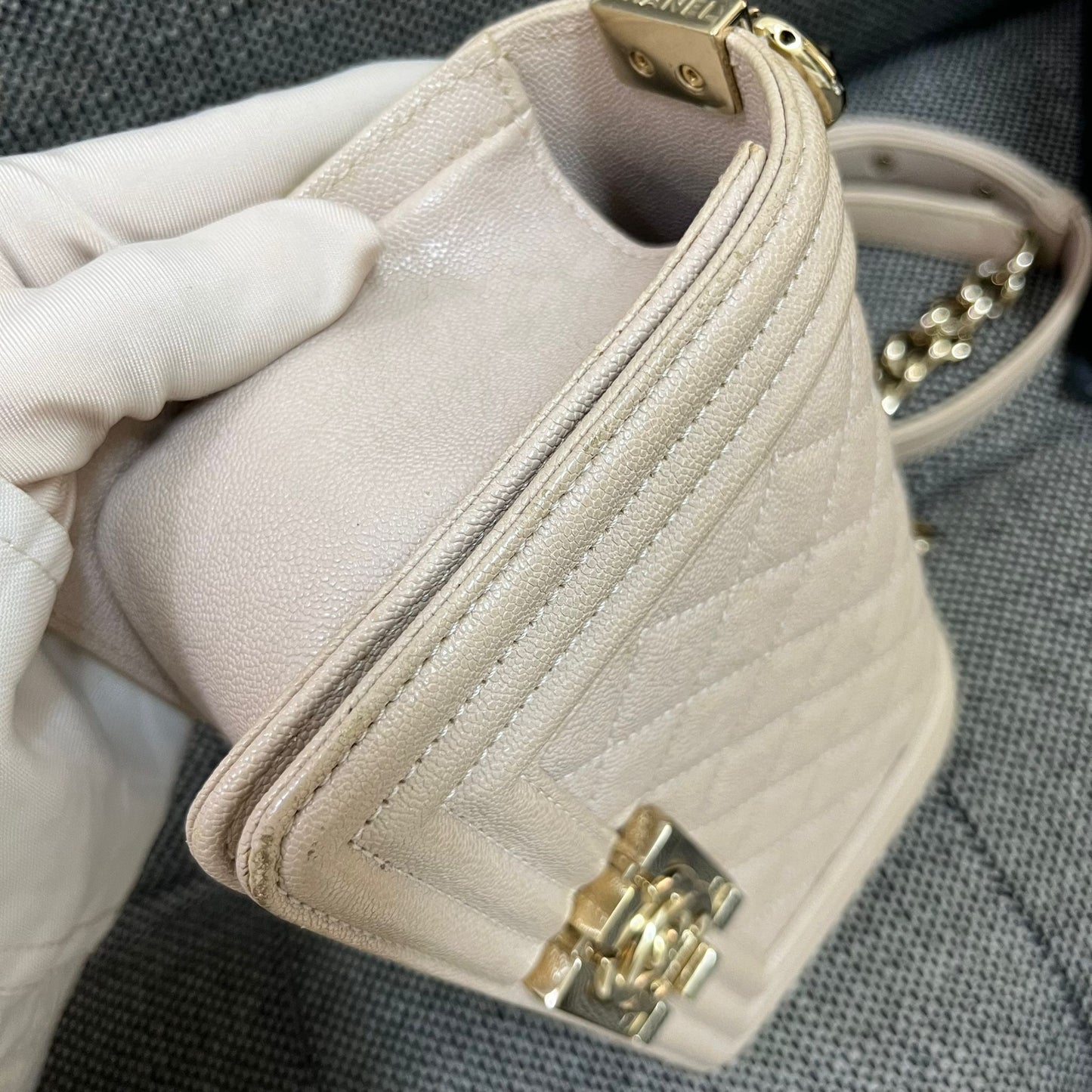 Chanel small caviar boy bag