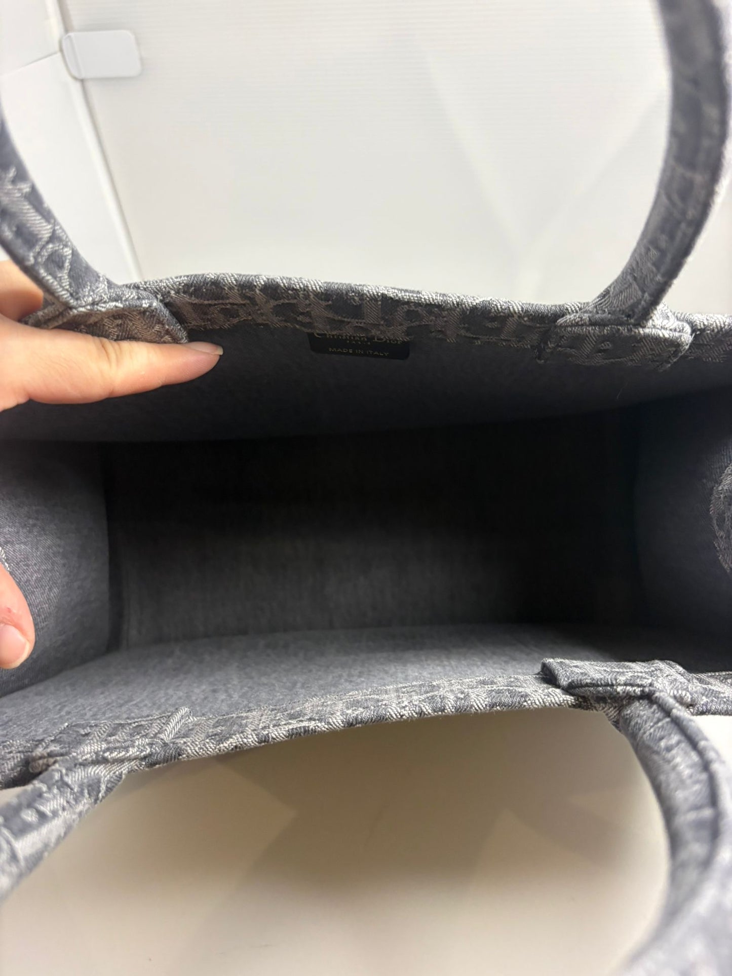 Christian Dior Medium Book Tote Oblique Grey