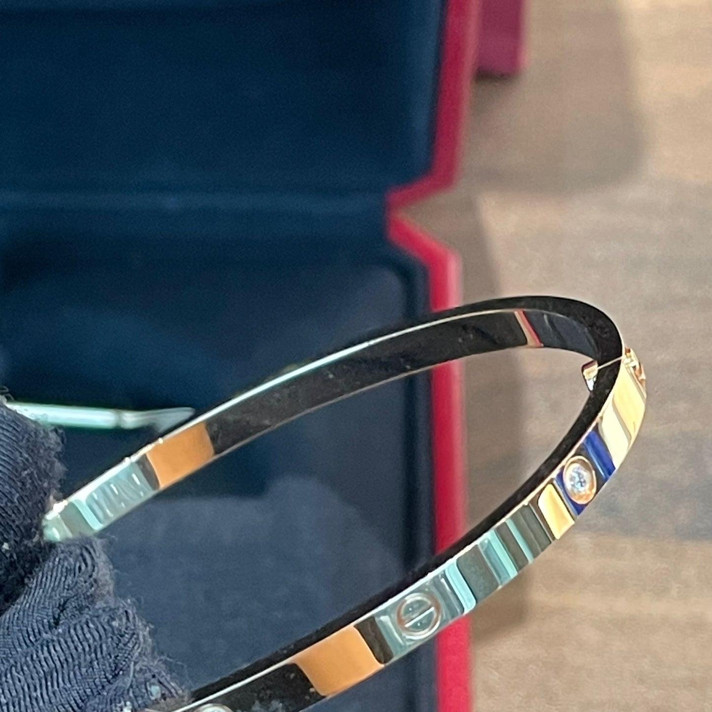 Cartier Love Bracelet 6 Diamond, Small Model, Yellow Gold