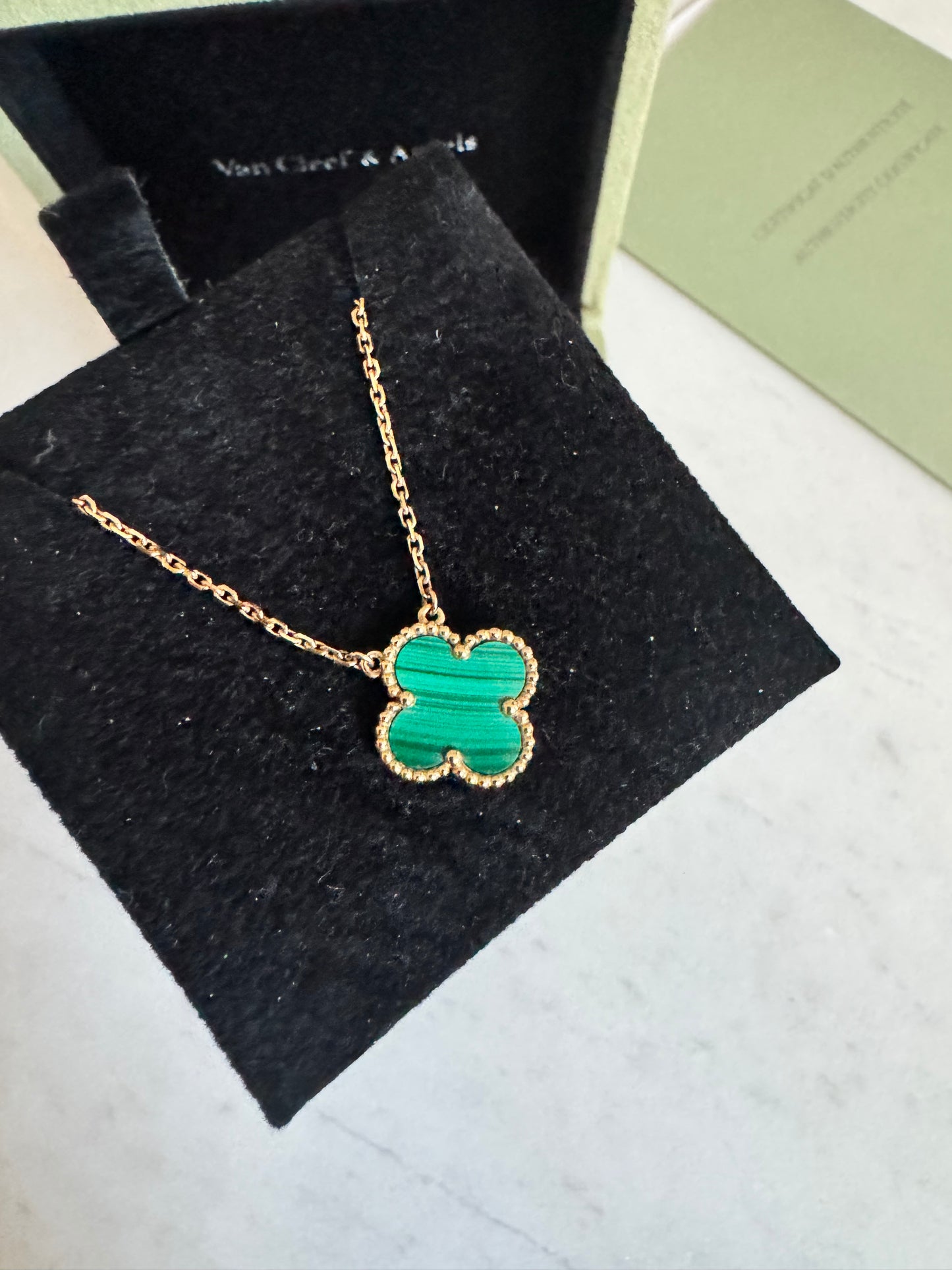 Van Cleef & Arpels Alhambra Malachite Pendant