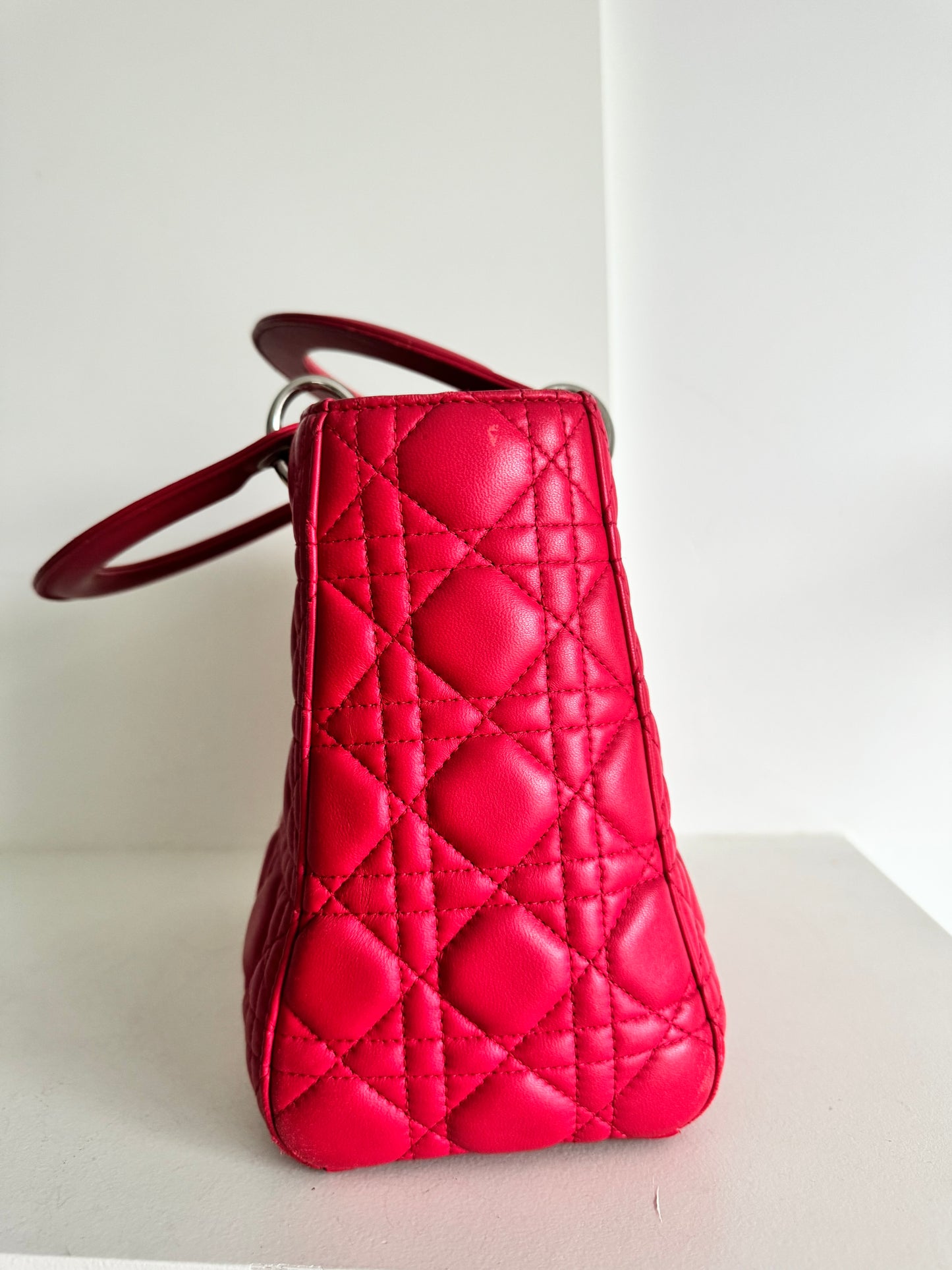 Christian Dior medium Lady, pink with signature Cannage stitching