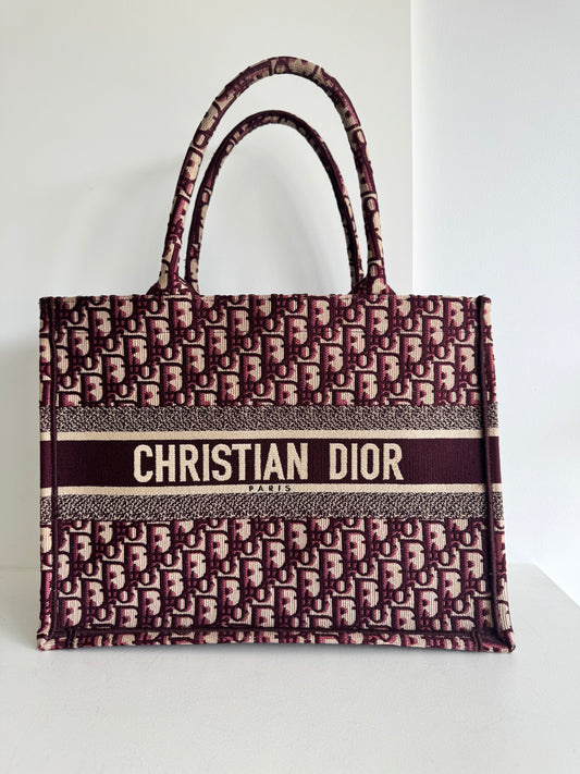 Christian Dior Burgundy Book Tote Medium