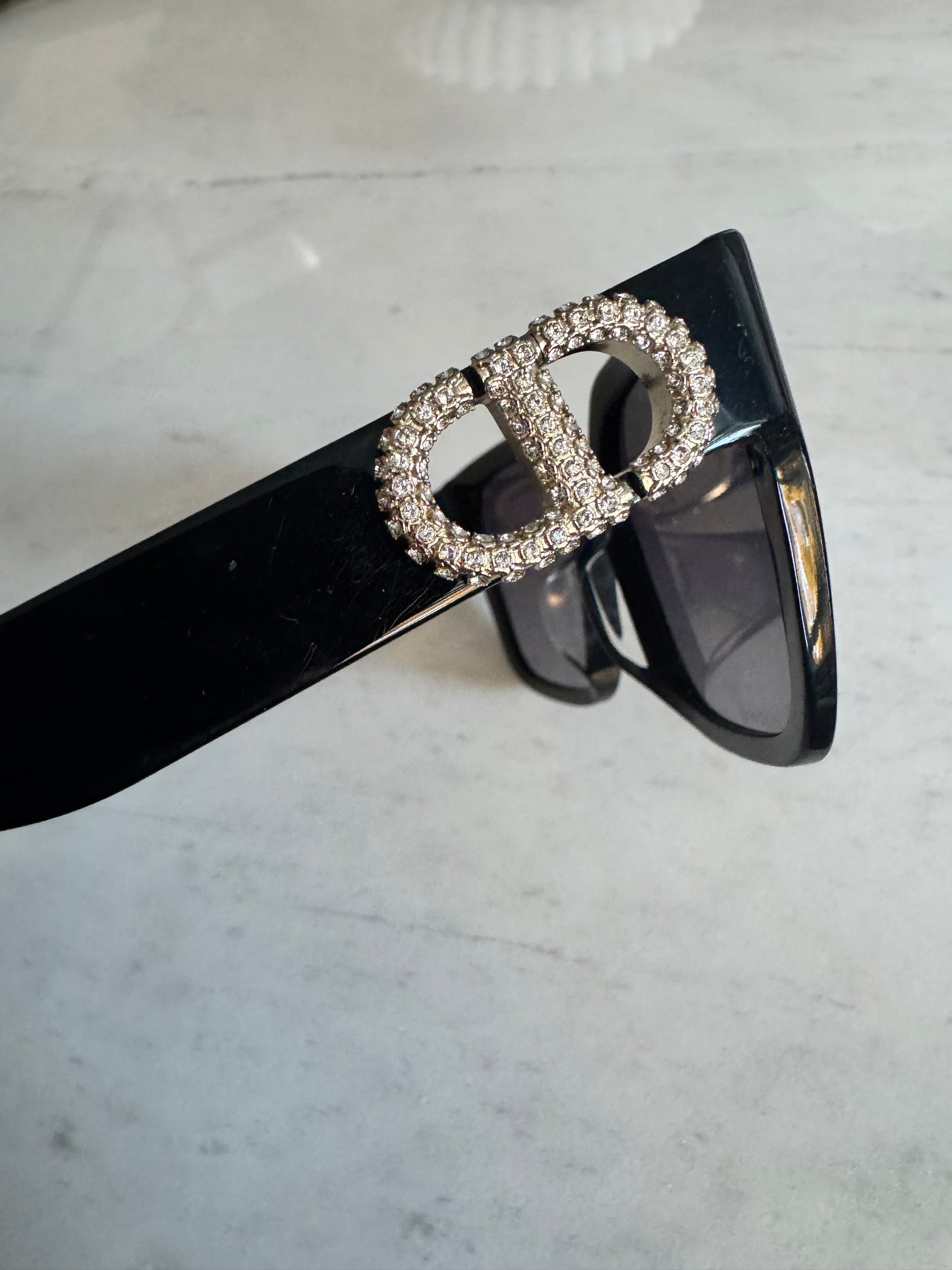 Christian Dior Black Square shape Crystal detailing
