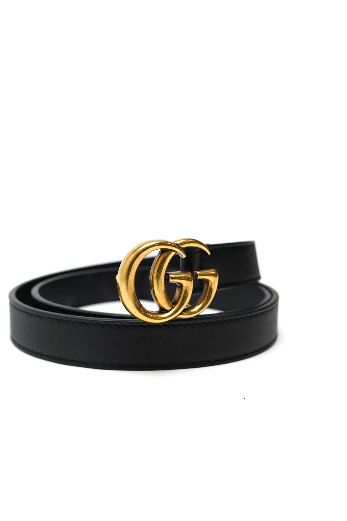 Gucci Calfskin Double G 20mm Belt 75 30 Black
