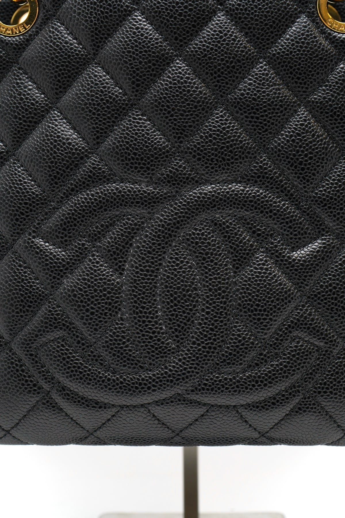Chanel Caviar Quilted Petit Shopping Tote PST Black