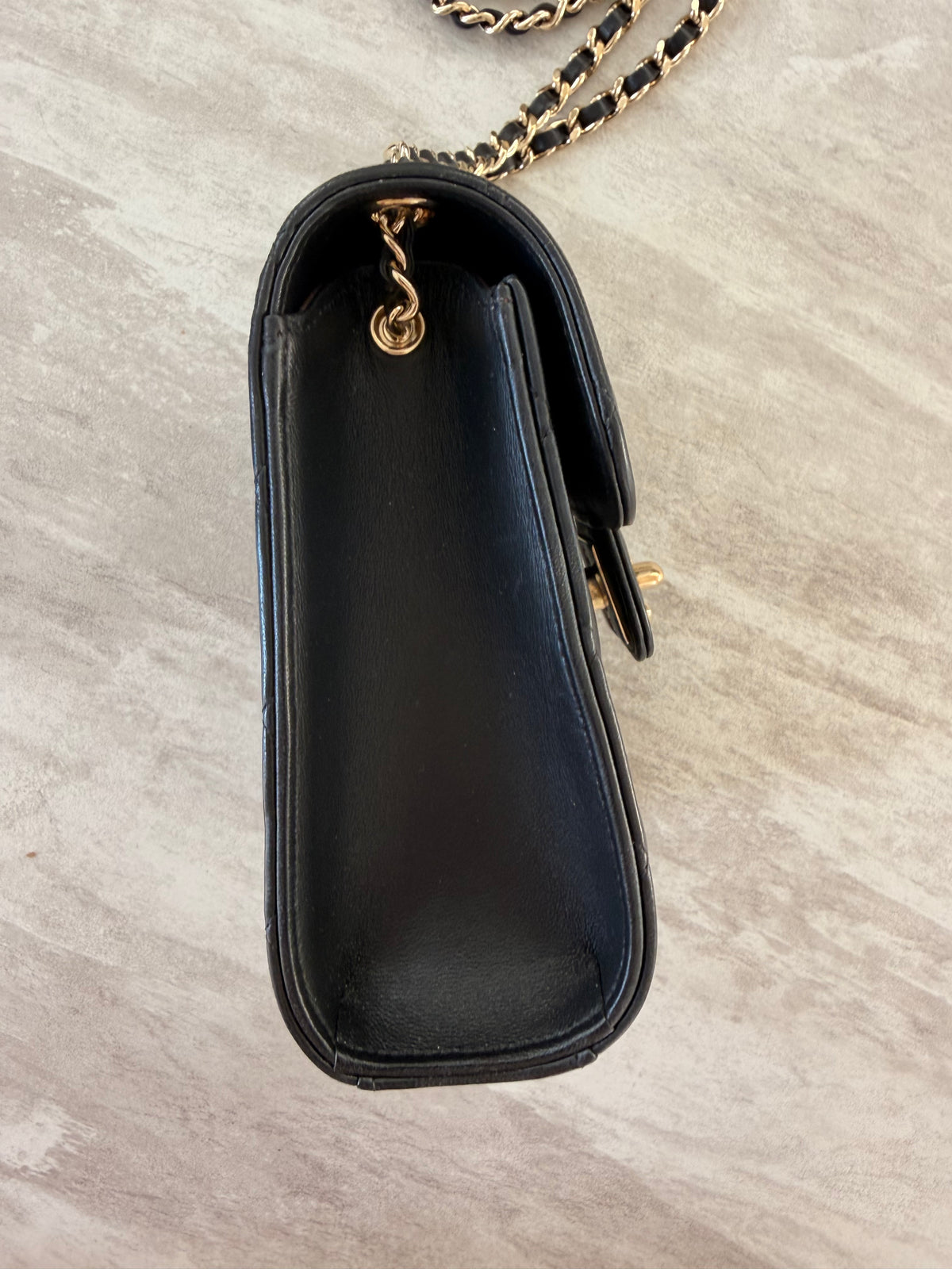 Chanel Quilted Lambskin Phone Holder With Chain GHW