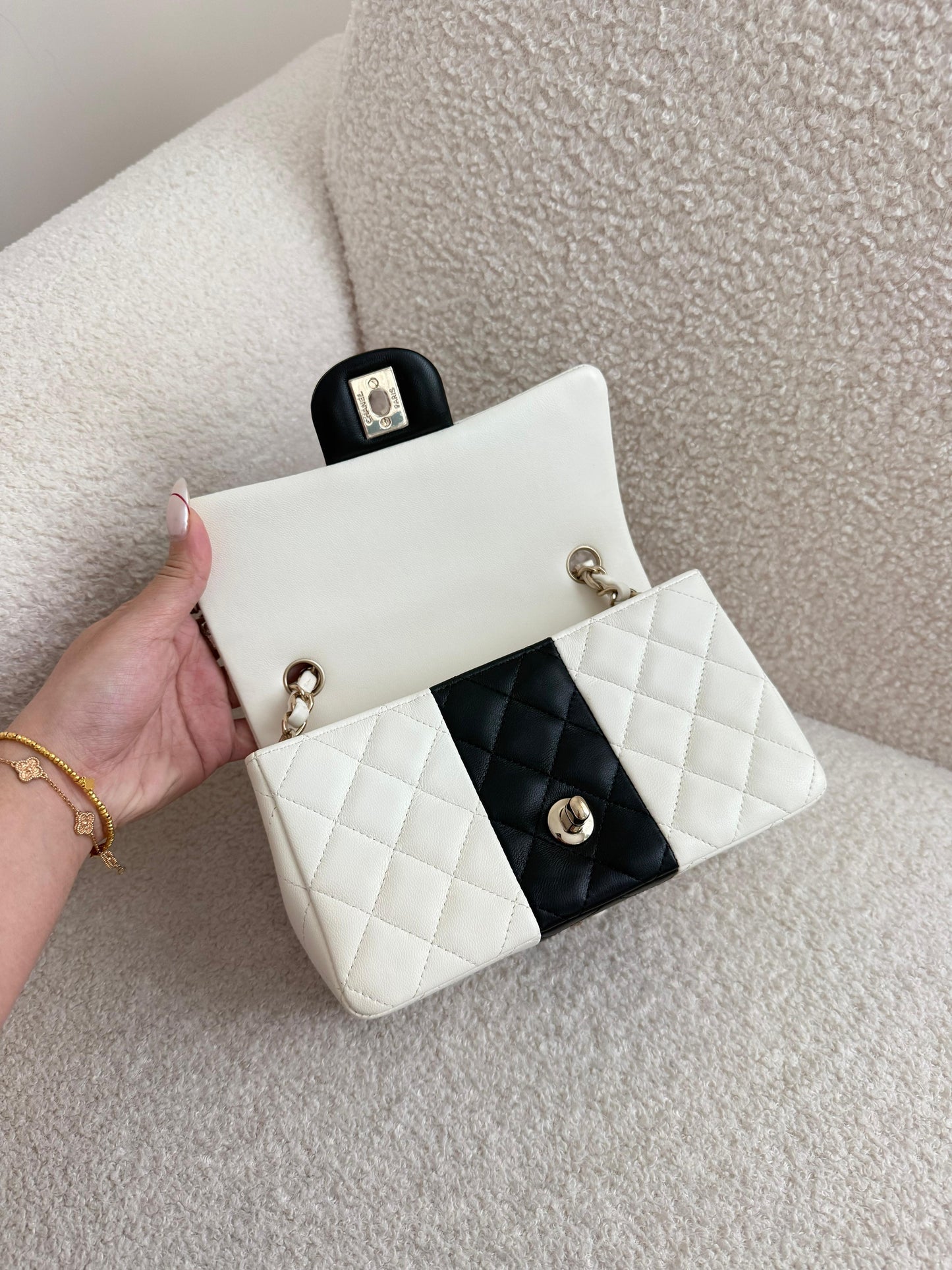 Chanel Mini Rectangular Black & White Bag