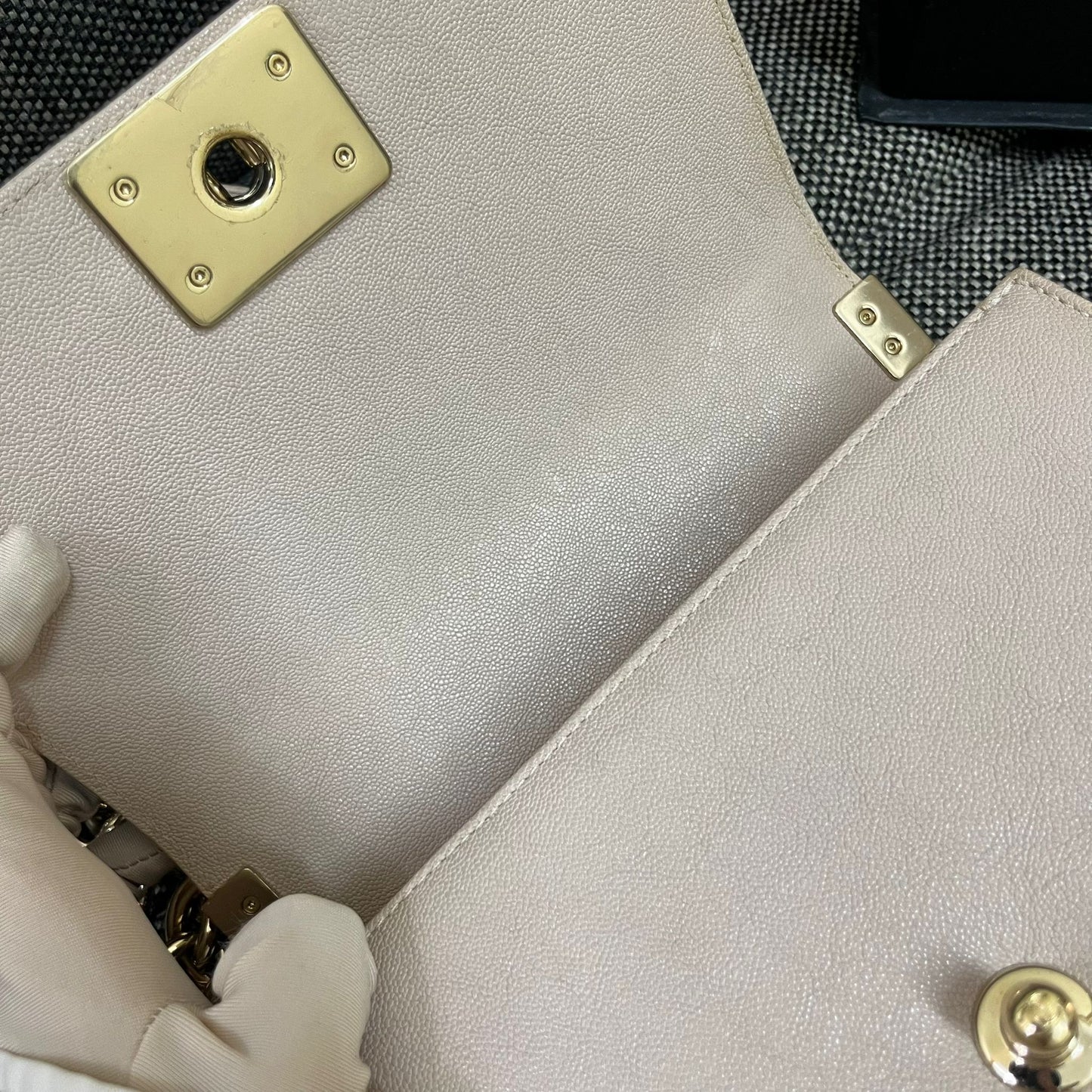 Chanel small caviar boy bag