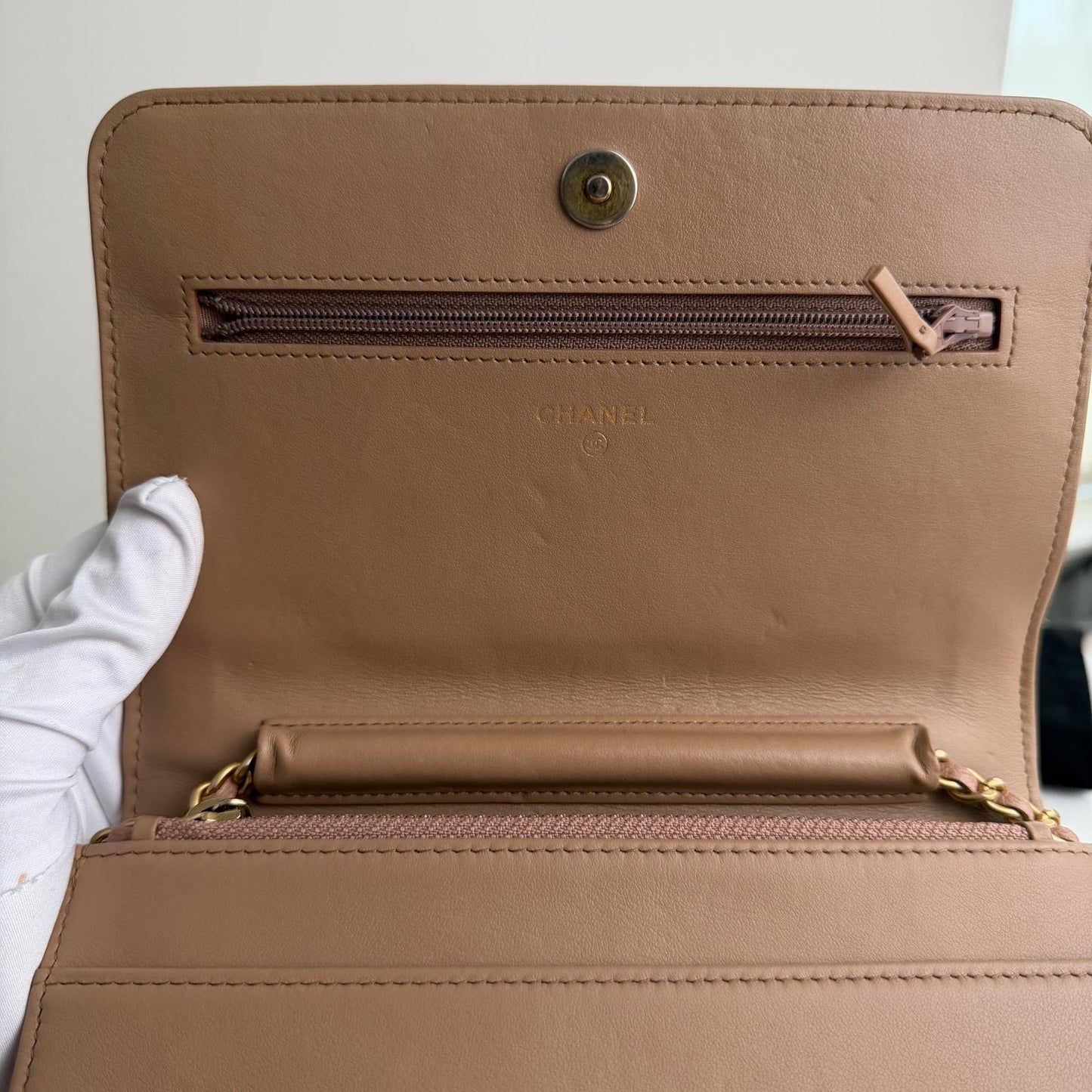 Chanel Dark Beige Boy Caviar WOC