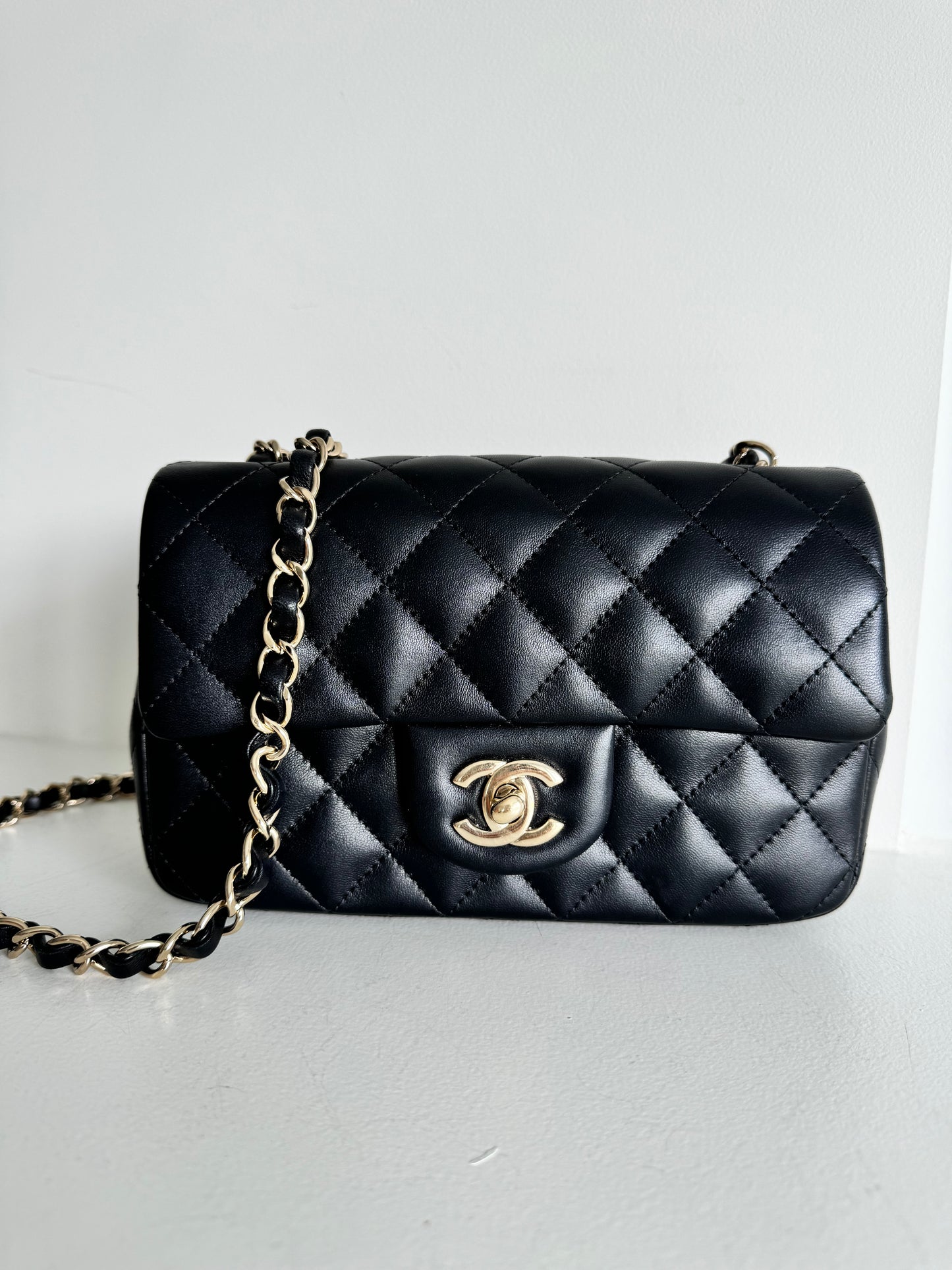 Chanel quilted mini rectangular flap ghw