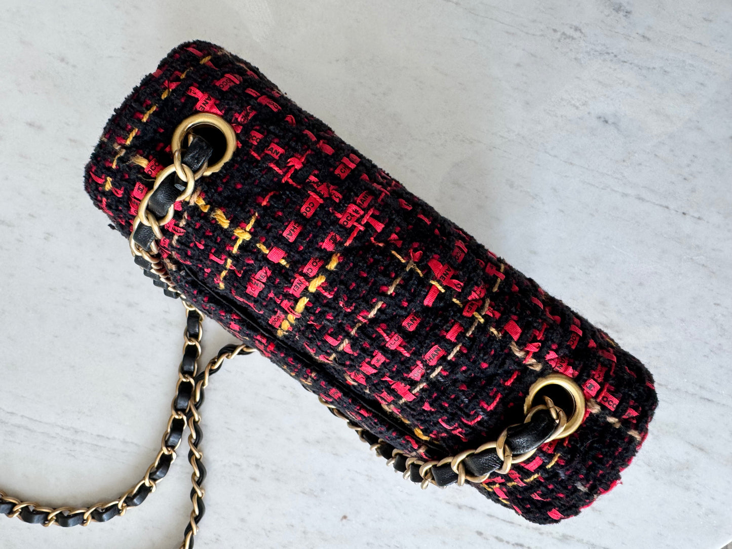 Chanel Mini Rectangular Flap Bag in multi-color tweed