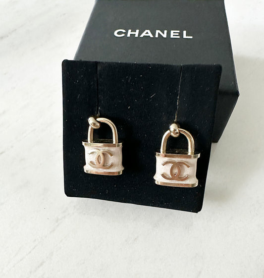 Chanel lock earrings