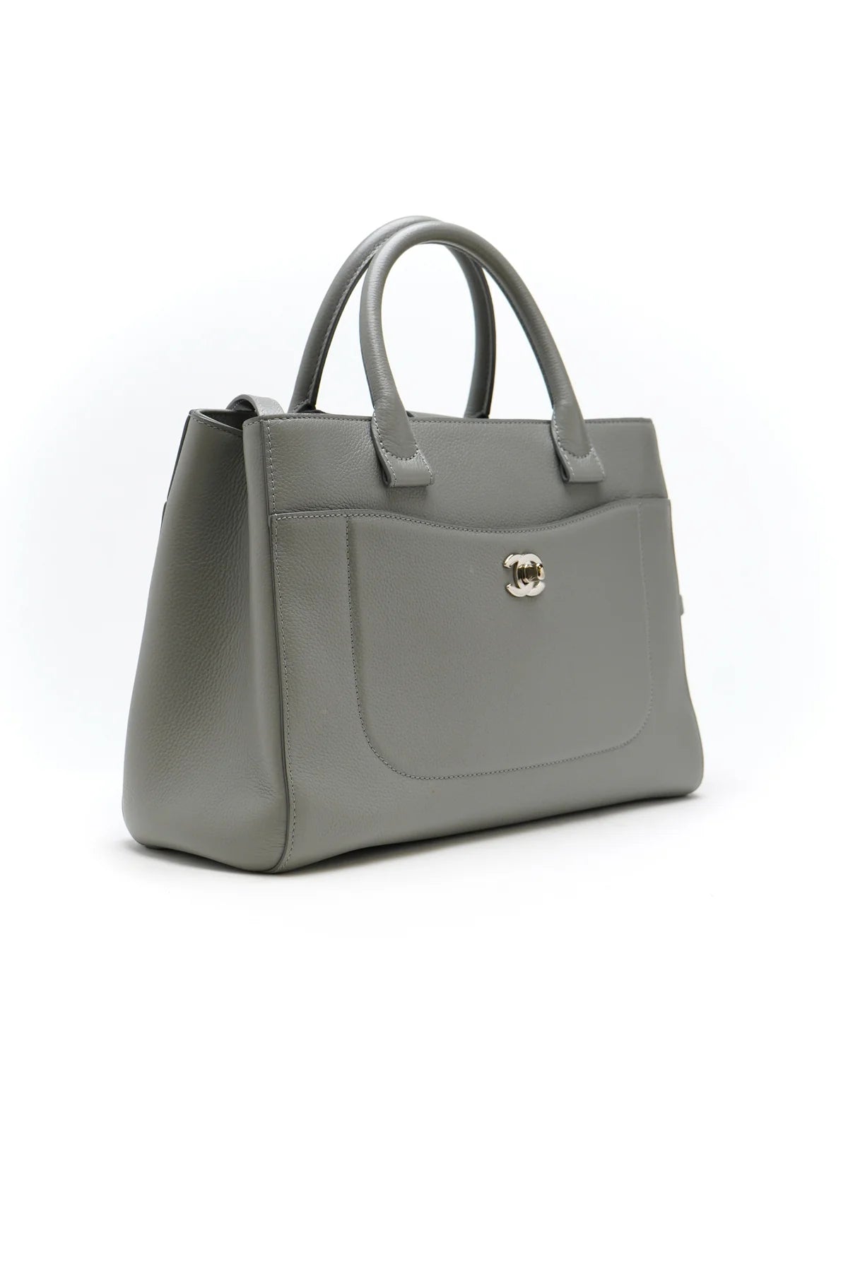 Chanel Grained Calfskin Small Neo Executive Shopper Tote Grey