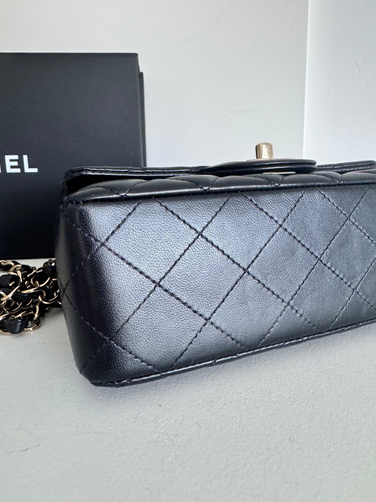 Chanel Mini Lambskin Rectangular Flap Bag, LGHW