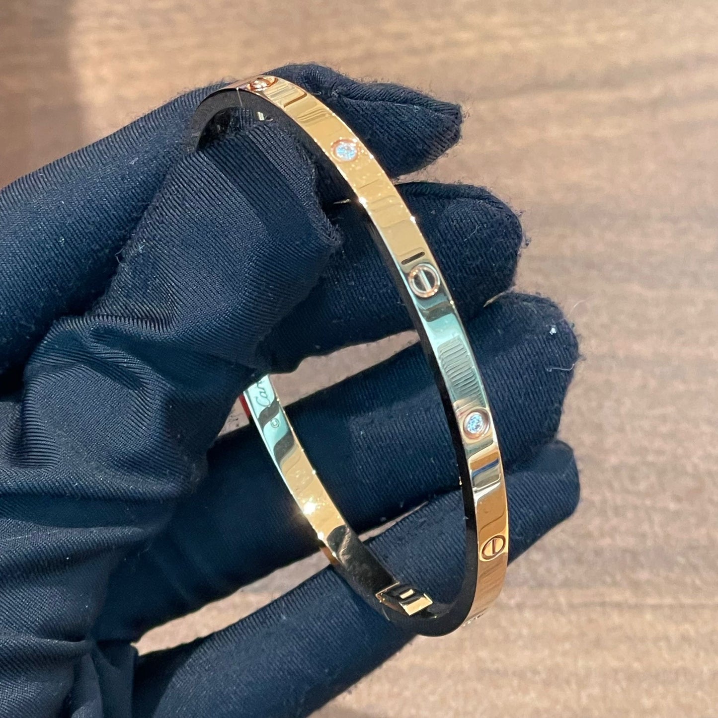 Cartier Love Bracelet 6 Diamond, Small Model, Yellow Gold