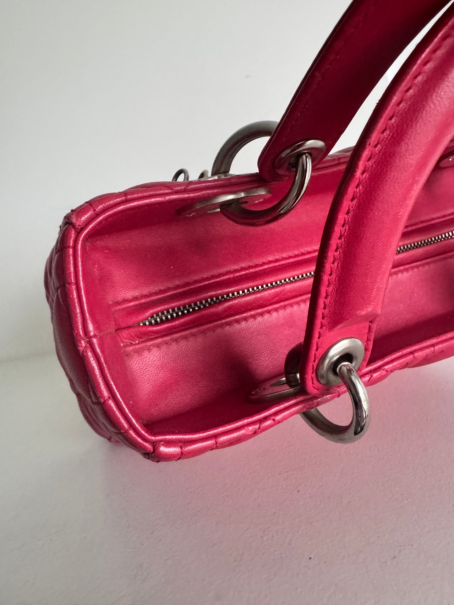 Christian Dior medium Lady, pink with signature Cannage stitching