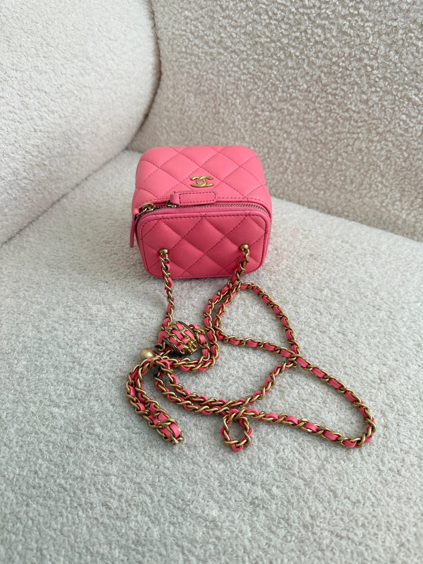 Chanel Mini Pearl Crush Vanity Bag, Pink