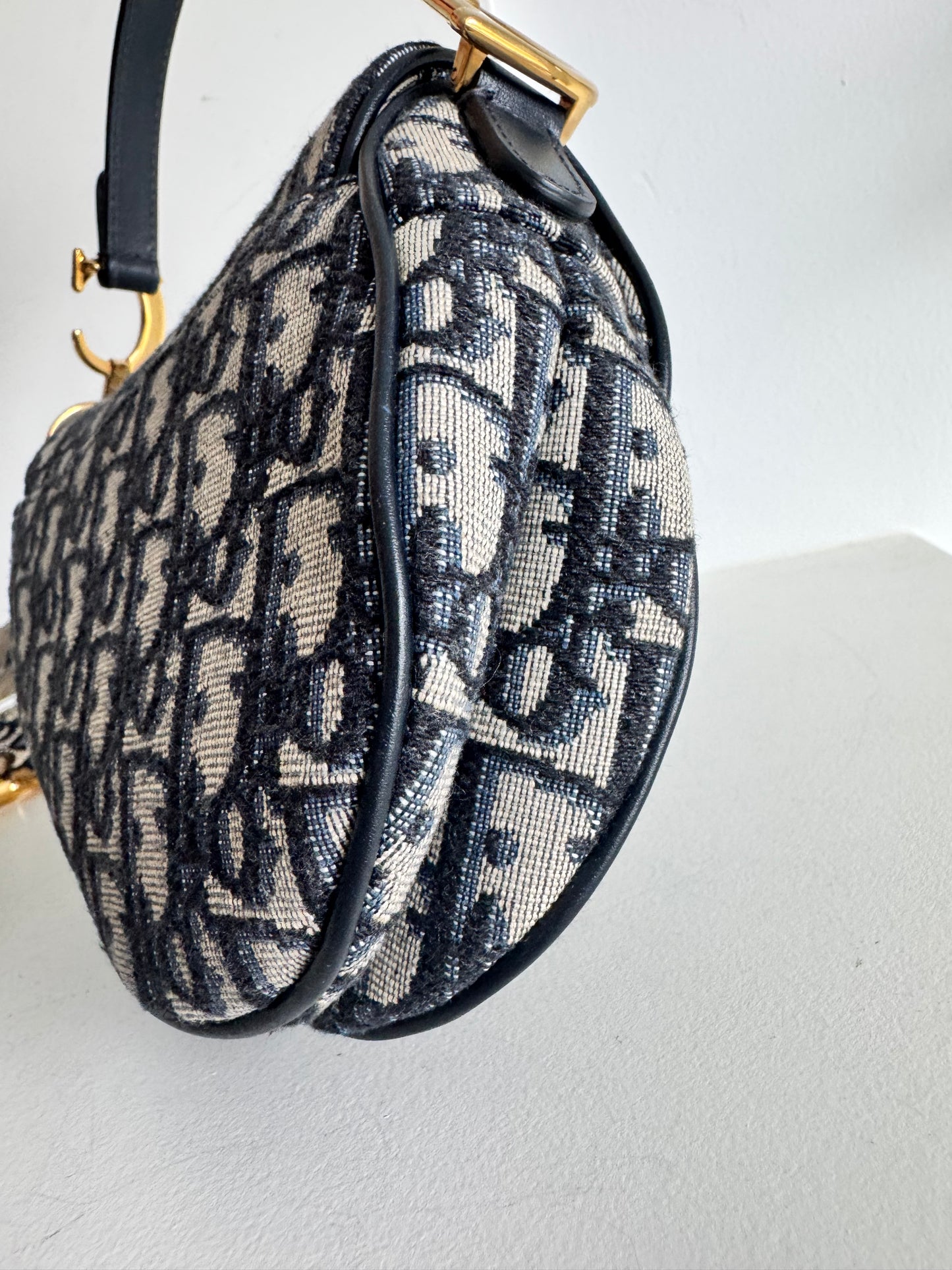 Christian Dior Mini Saddle Oblique Jacquard Bag with strap