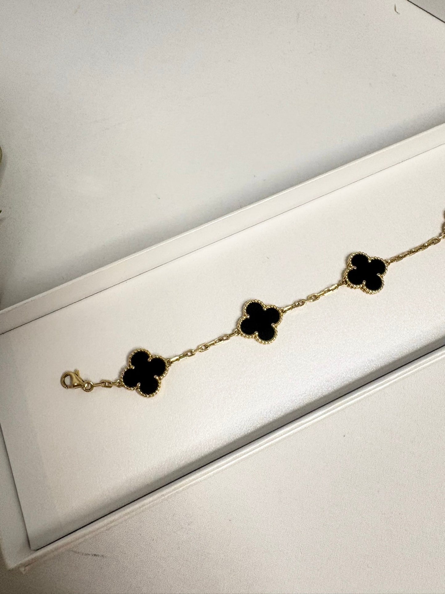 Van Cleef & Arpels Alhambra 5Motif Onyx Bracelet