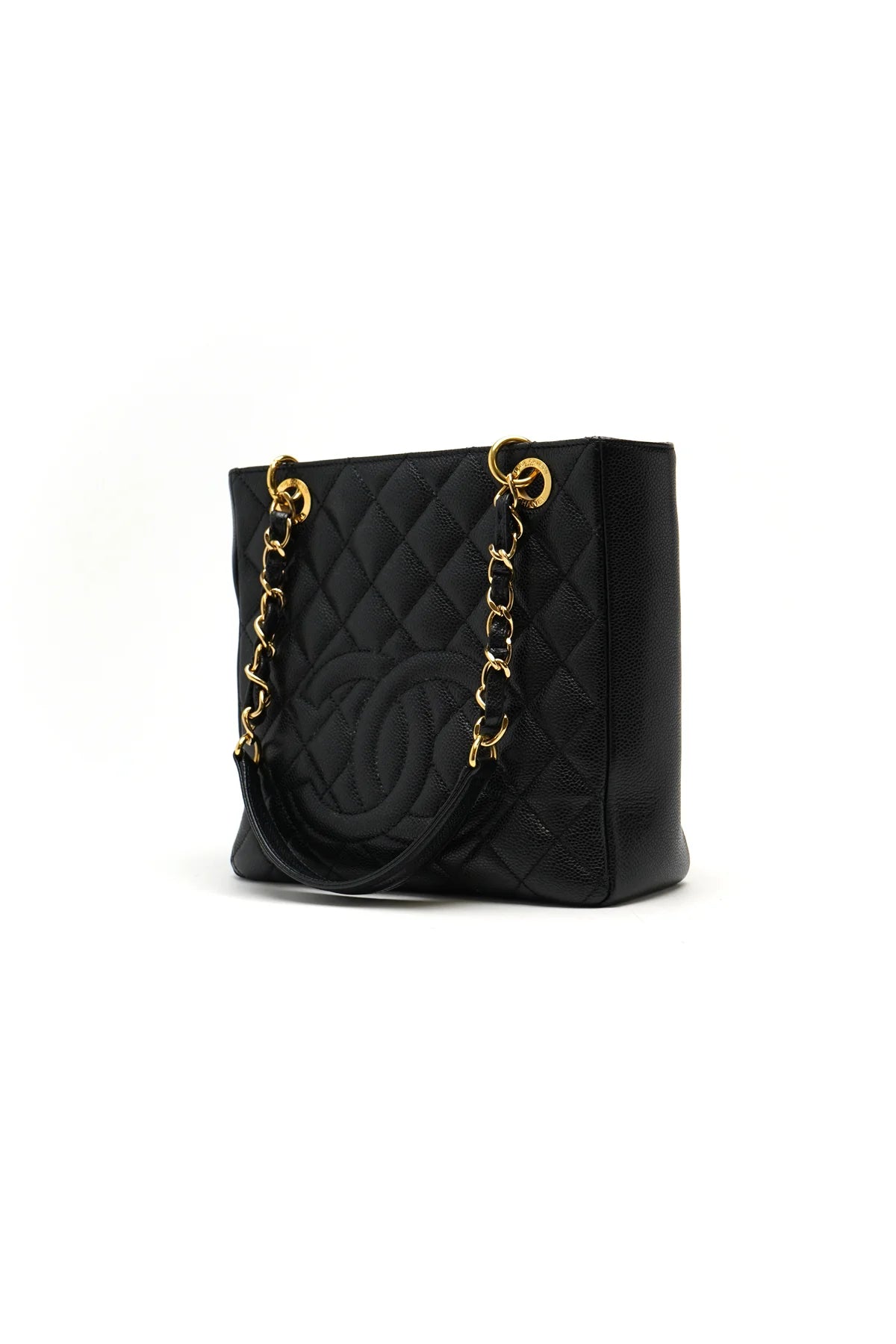 Chanel Caviar Quilted Petit Shopping Tote PST Black